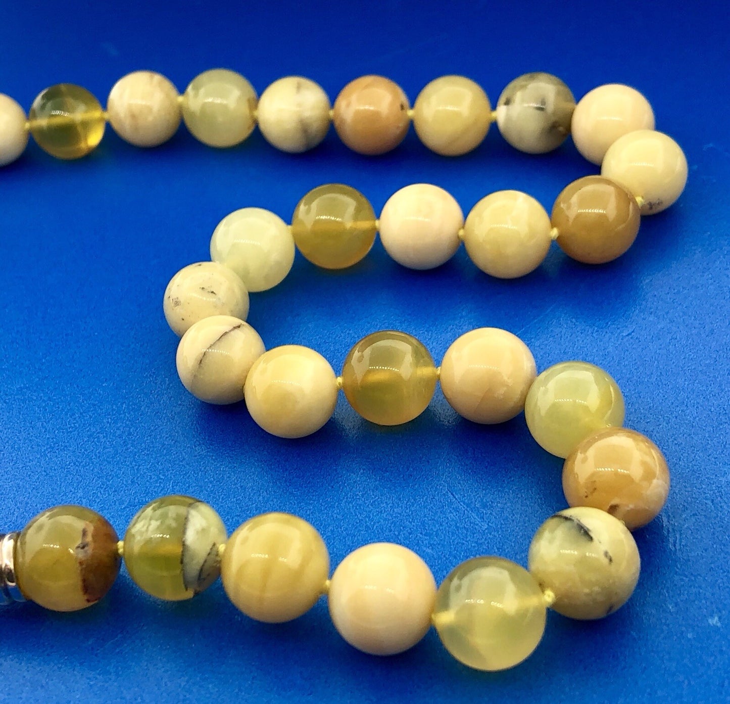 Whitney Kelly WK 925 Sterling Silver Moss Agate Jasper Ball Bead Necklace