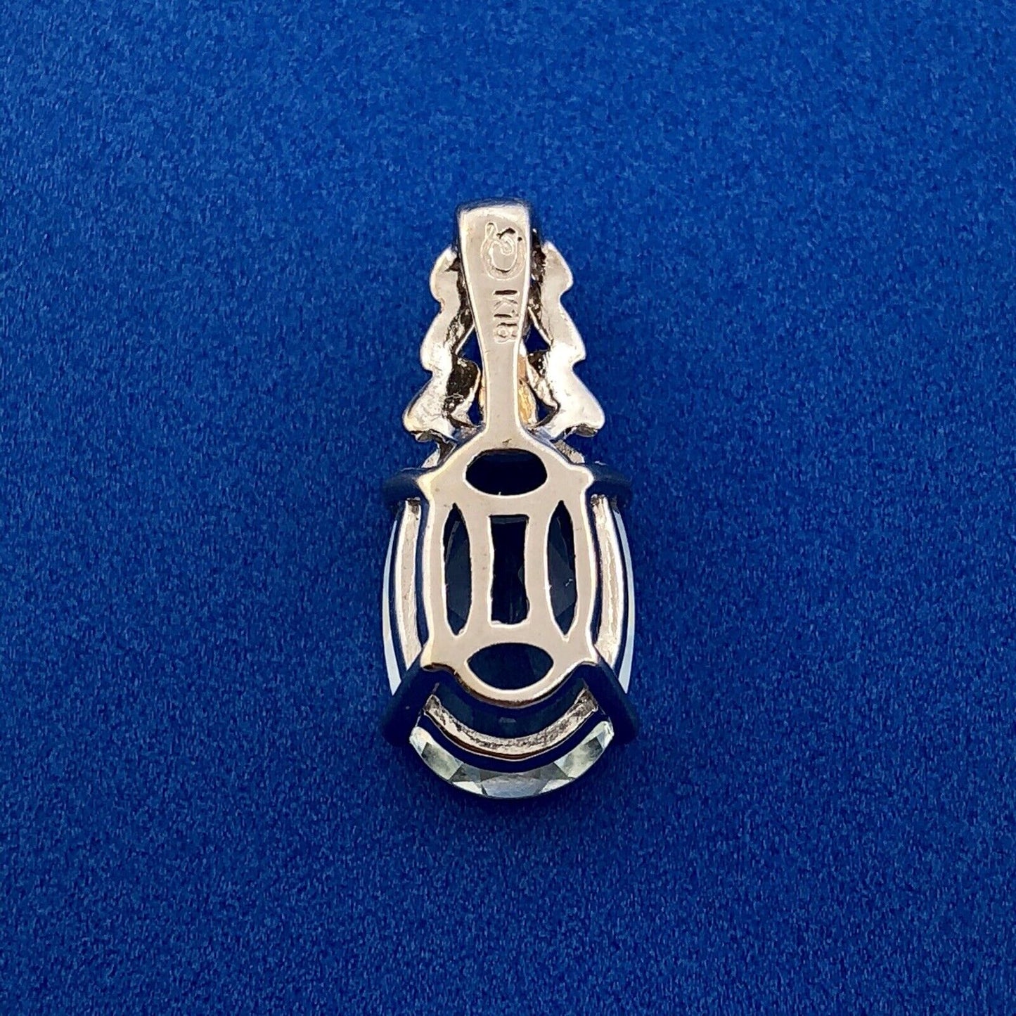 18K White Yellow Gold Prasiolite Green Amethyst February Statement Pendant