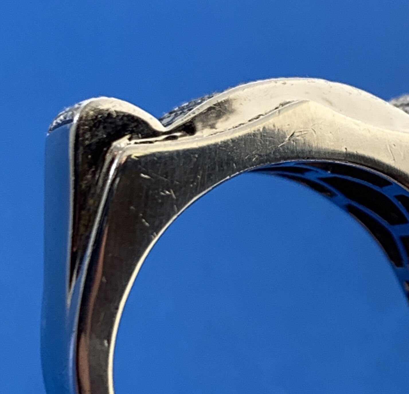 Designer 925 Sterling Silver Black White Pave Diamond Unisex Modernist Dome Ring