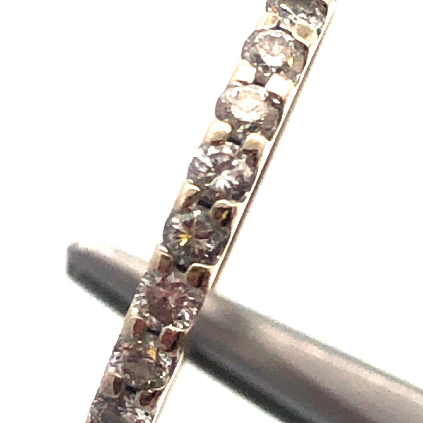 Estate 14K White Gold Diamond Wedding Anniversary Stackable Band Ring