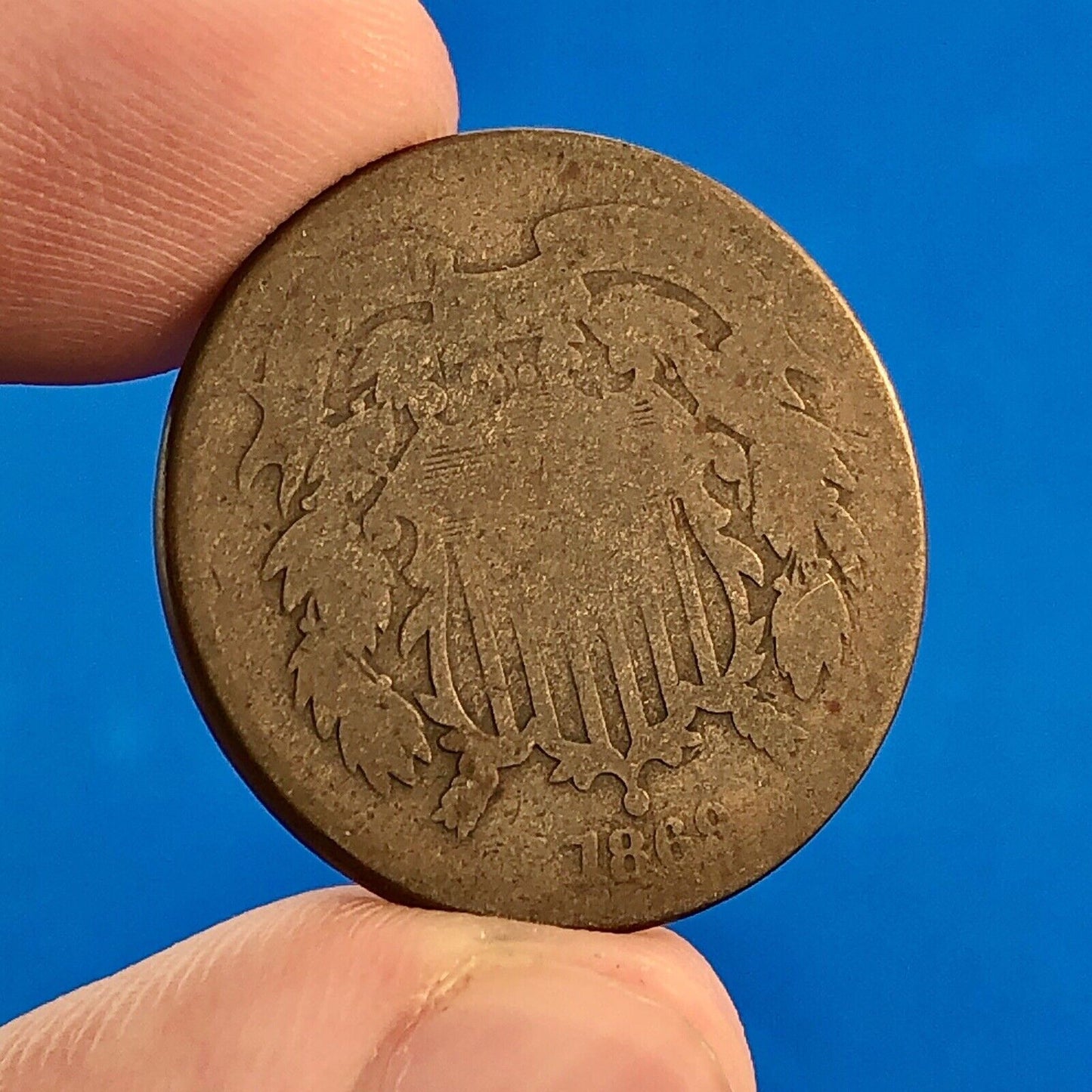 1866 P Bronze Two-Cent Piece Three Coin Mixed Date Union Shield Philadelphia Lot