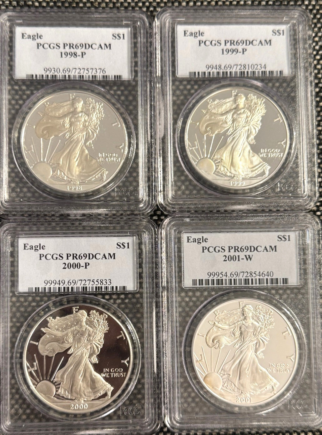 1986-2005 $1 American Silver Eagle 1 oz PF PR69 DCAM UCAM PCGS 20 Coin Set