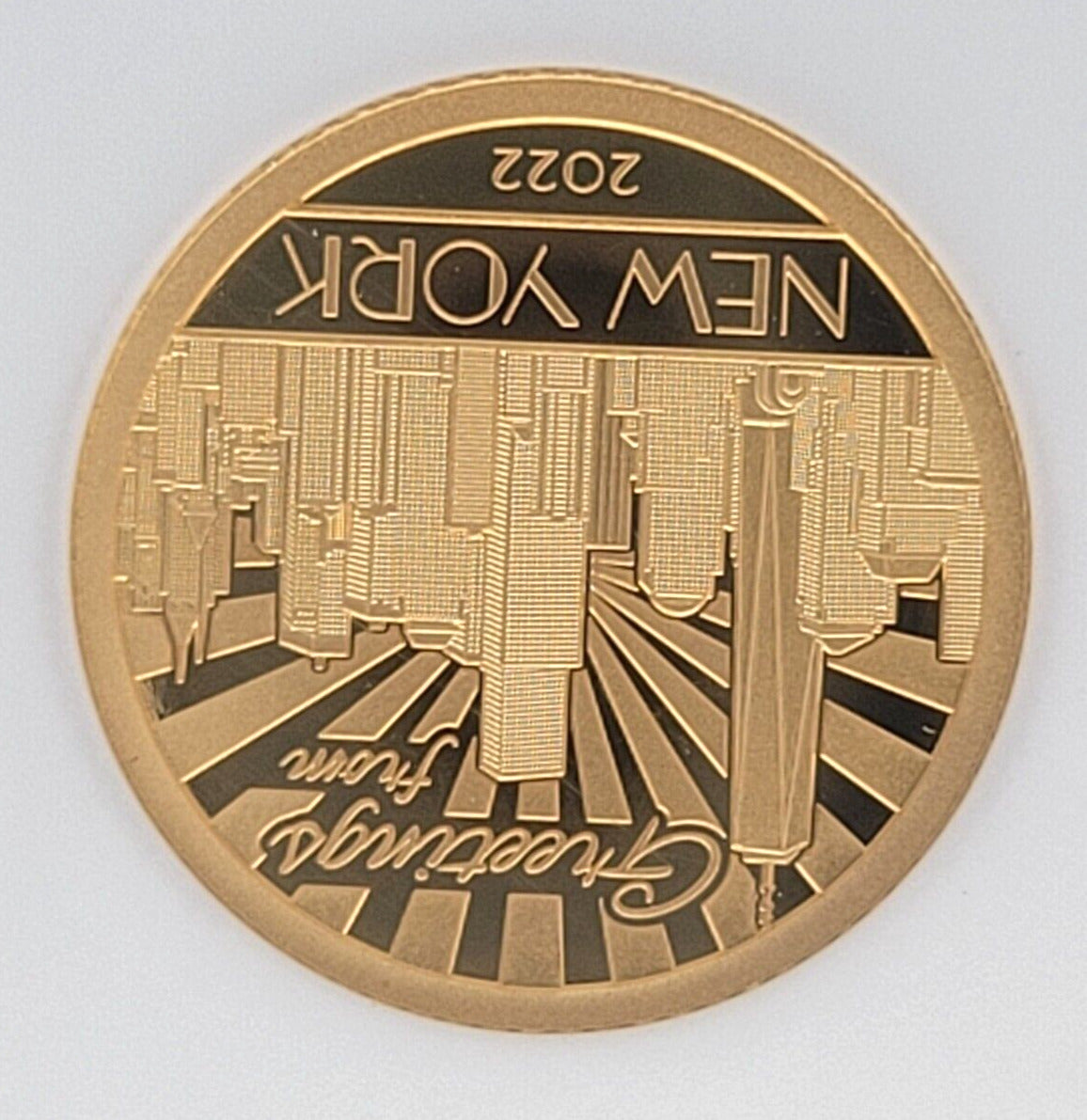 2022 $5 Cook Islands NGC PF70 Proof Cameo Big City Lights NY 1/2g .999 Gold Coin