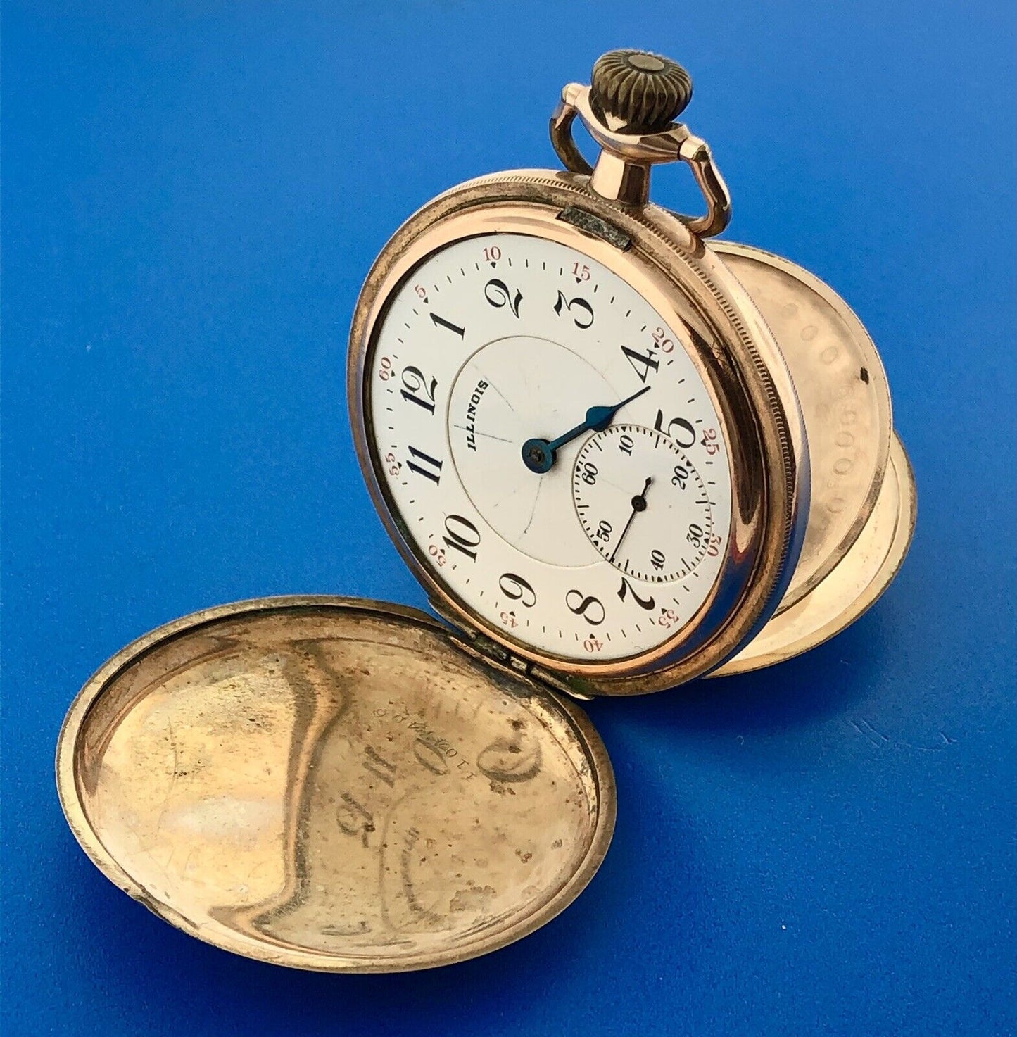 1921 Illinois Gold Filled Full Hunter Grade 305 17j Model 7 Pocket Watch Works