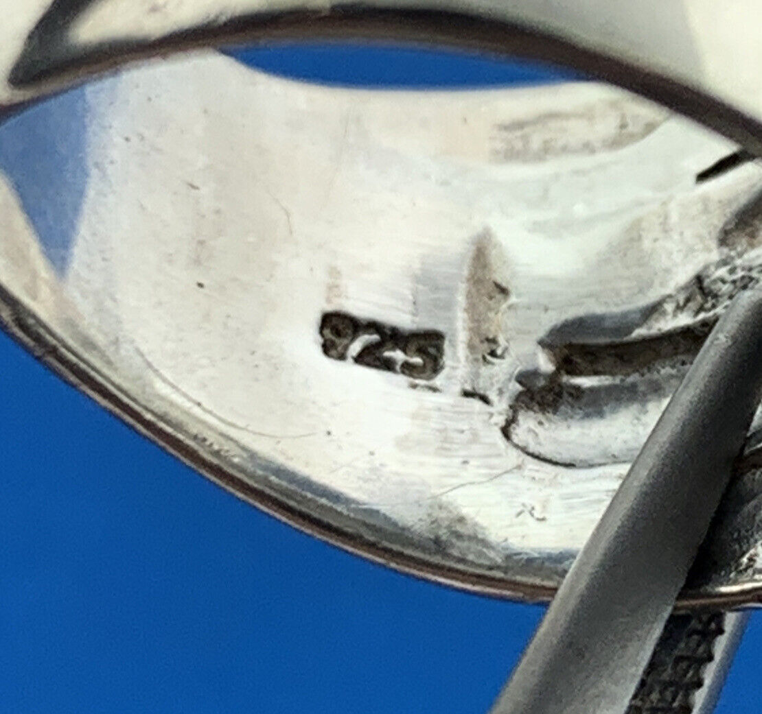 Vintage 925 Sterling Silver Bypass Circles Modernist Infinity Knot Band Ring