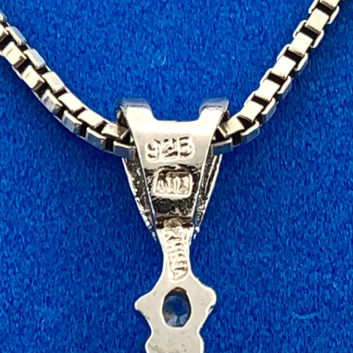 Stunning Sterling Silver 925 CZ Religious Faith 20" Box Chain Cross Necklace