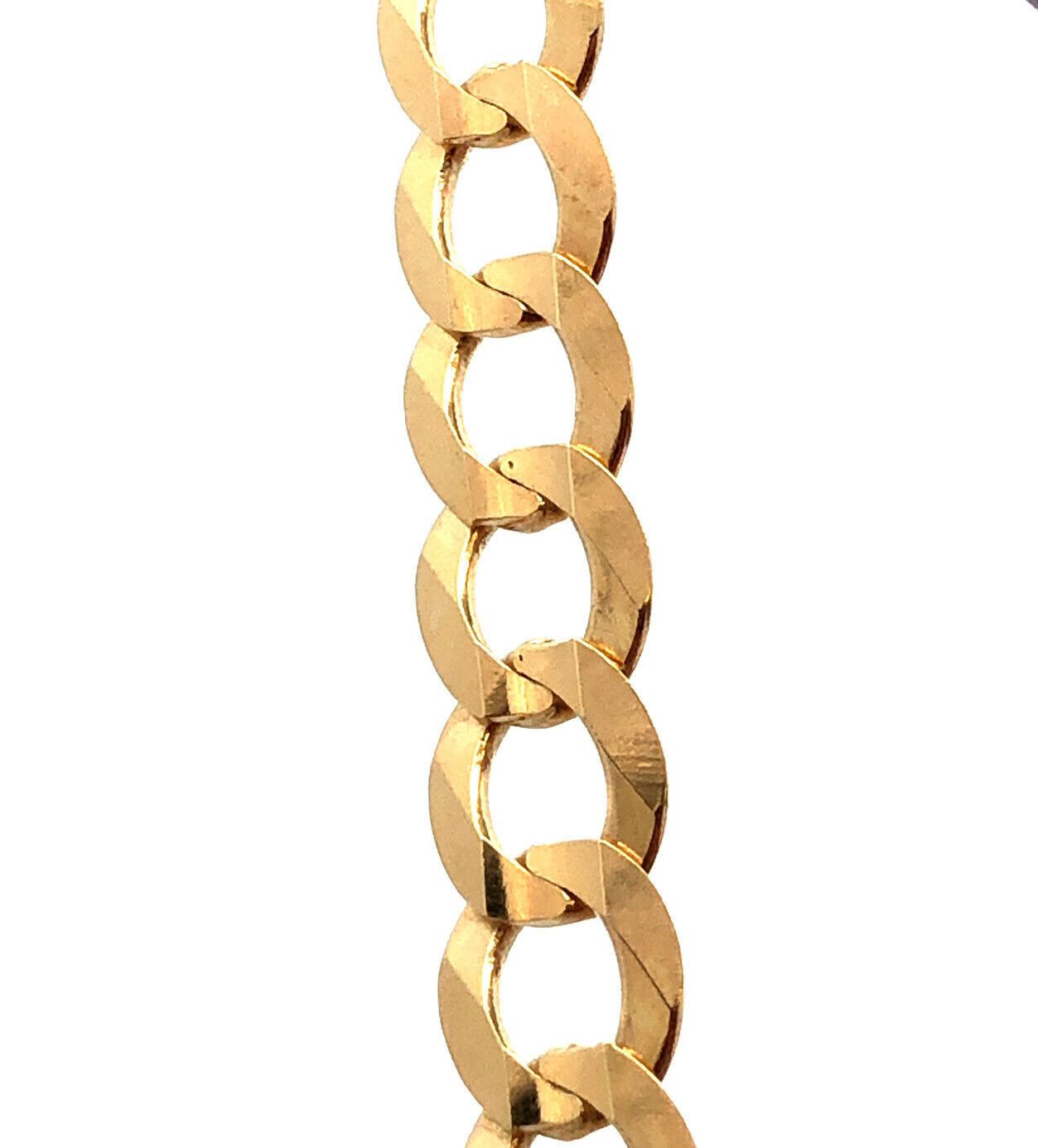 Designer RCI 10K Yellow Gold Curb Link 22" 7 mm Chain Necklace