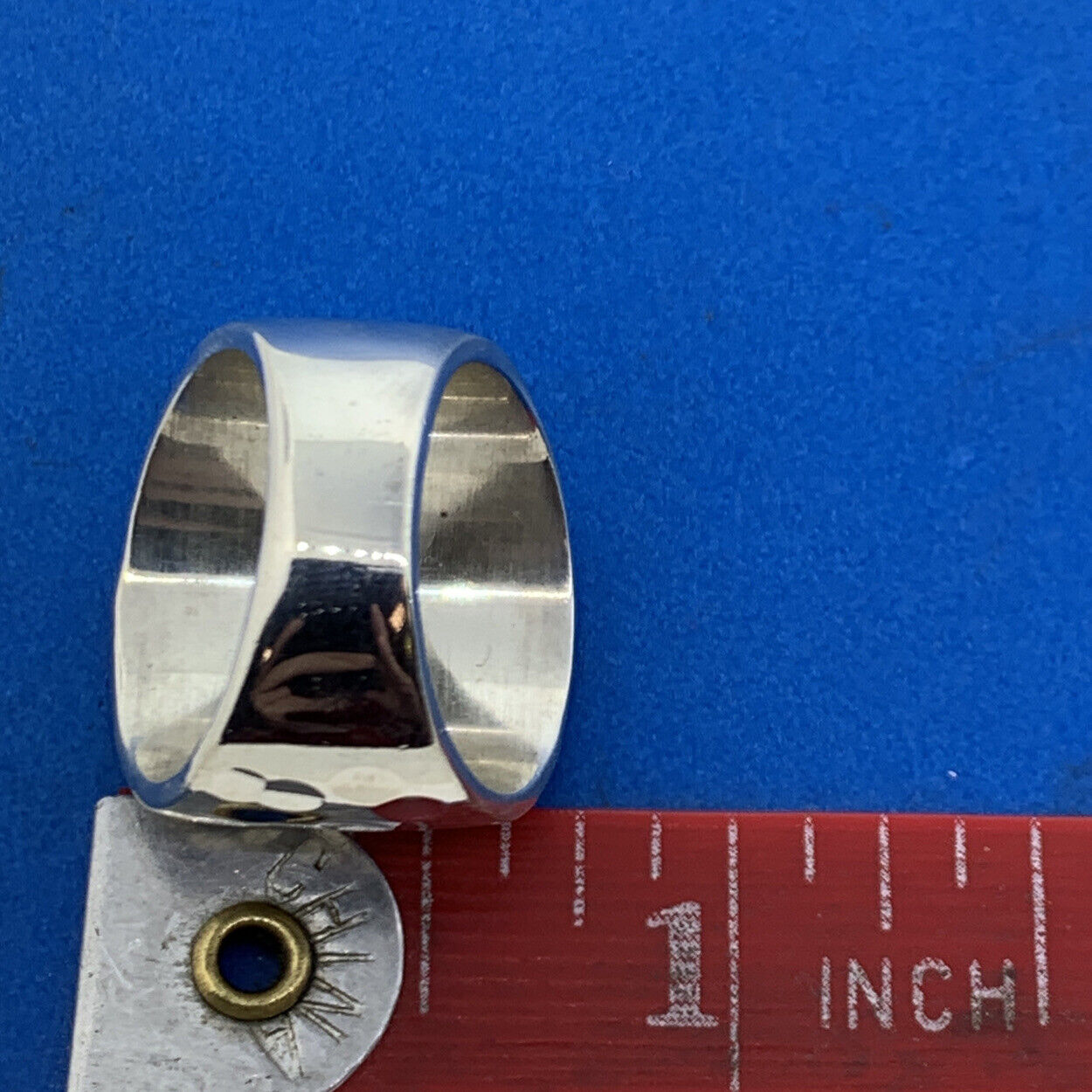 Designer Mexico 925 Sterling Silver Hammered Wide Cigar Band Finger Ring