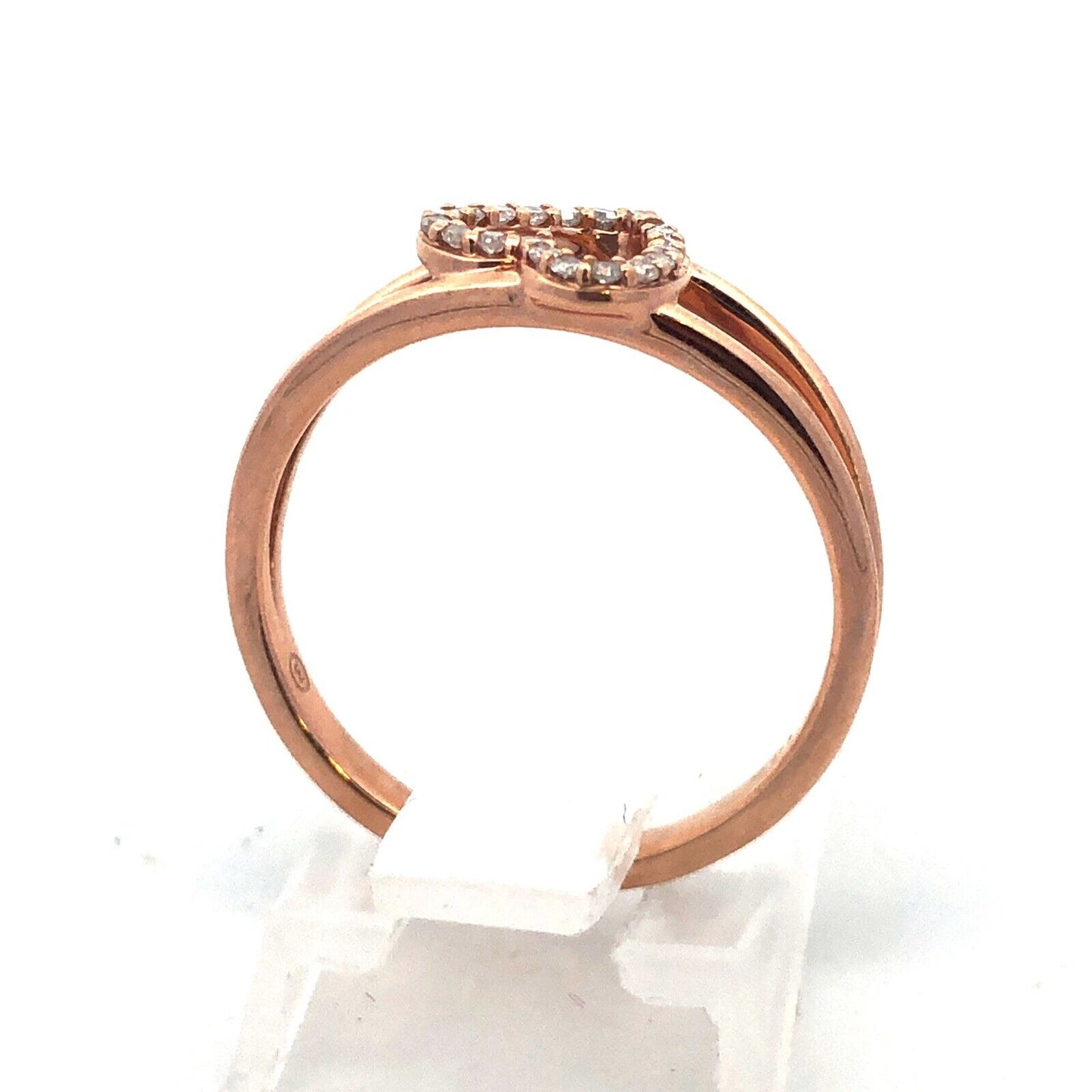 Designer 14K Rose Gold Diamond Heart Sweetheart Promise Anniversary Ring