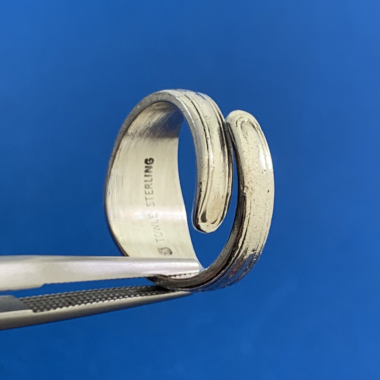 Towle 925 Sterling Silver King Richard Pattern Engravable Adjustable Band Ring
