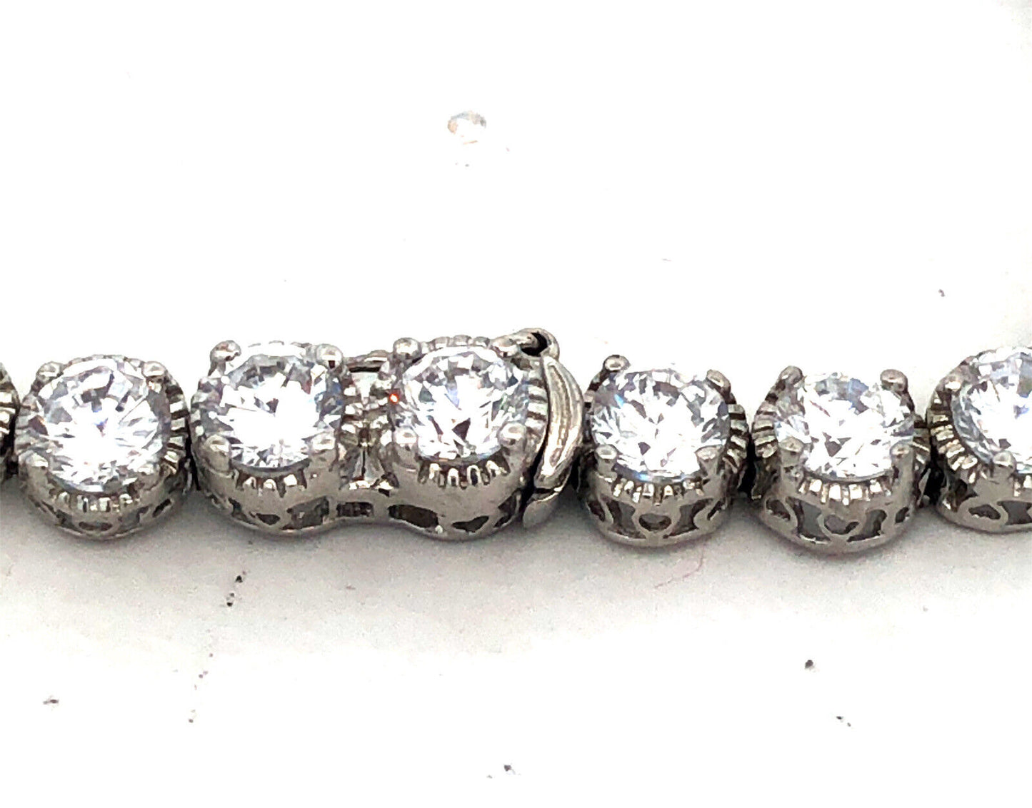 Designer 925 Sterling Silver Round Cubic Zirconia CZ Tennis Bracelet