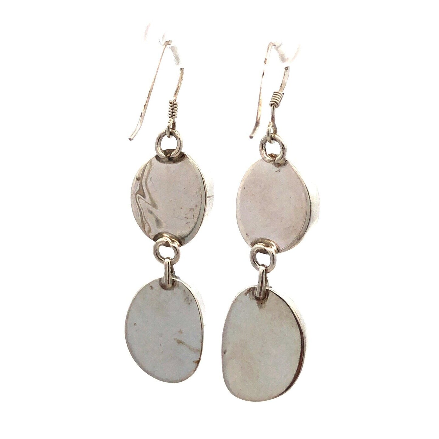 925 Sterling Silver Irregular Turquoise Dangle Drop Hook Earrings