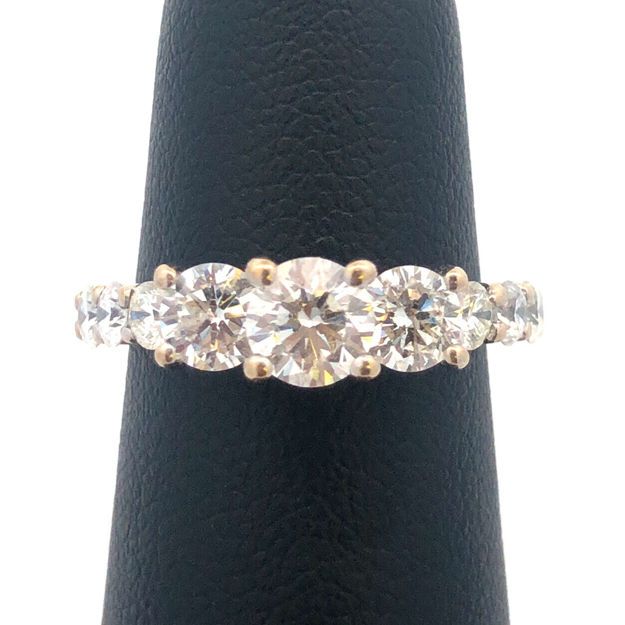 Designer 14K White Gold Diamond Trio With Accents Waterfall Engagement Ring