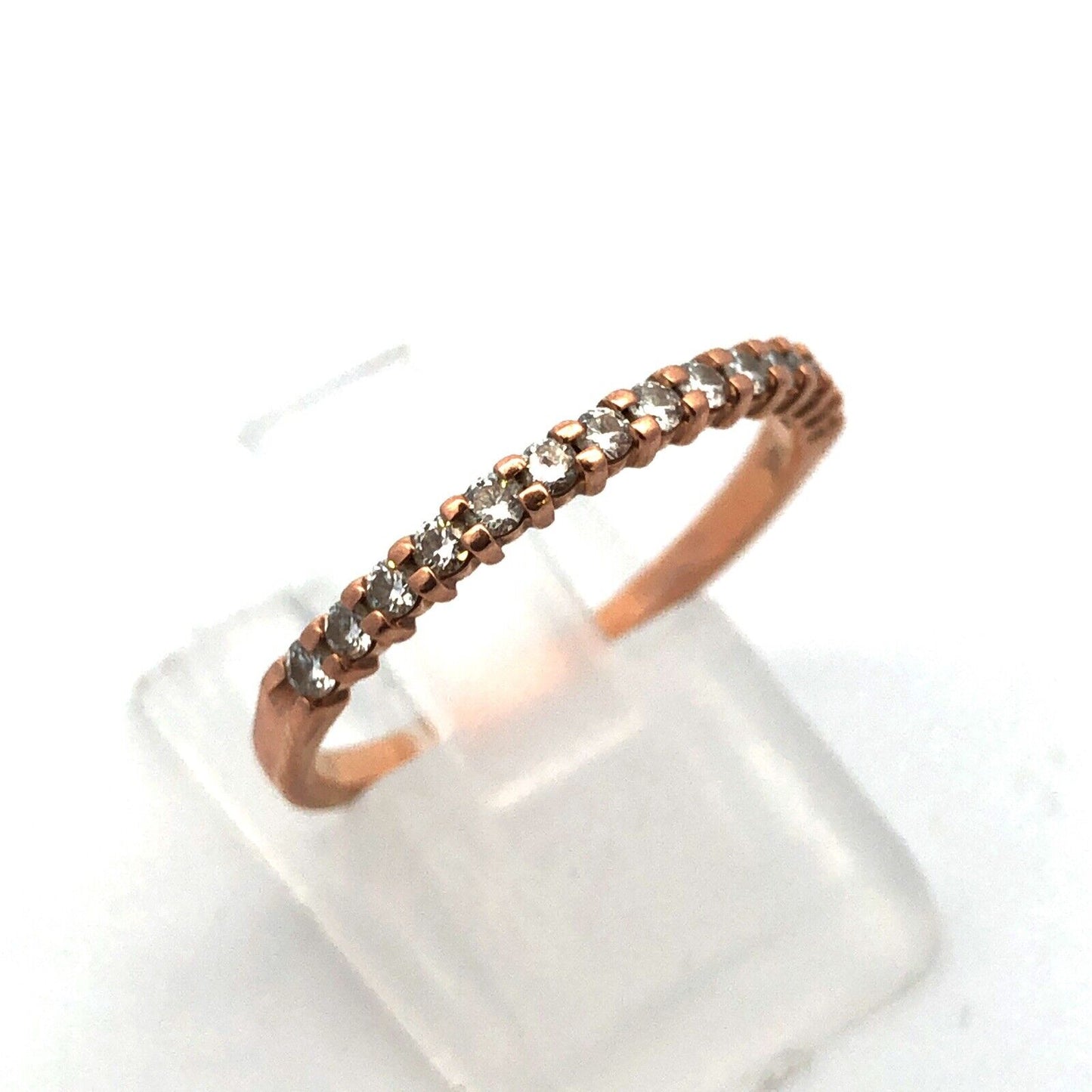 Designer 14K Rose Gold Diamond Stackable Infinity Eternity Anniversary Band Ring