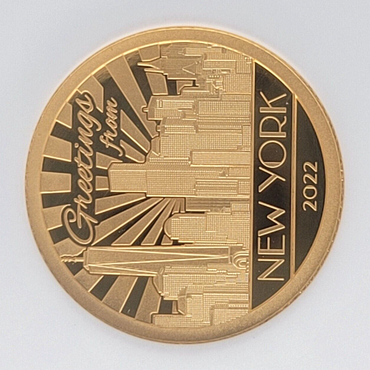 2022 $5 Cook Islands NGC PF70 Proof Cameo Big City Lights NY 1/2g .999 Gold Coin