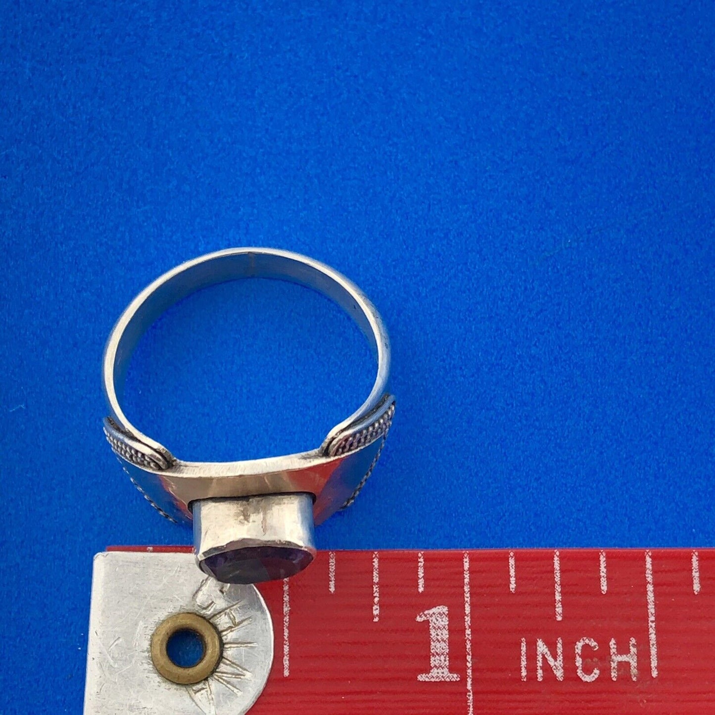 Designer 18K Yellow Gold 925 Sterling Silver Estruscan Style Cocktail Ring