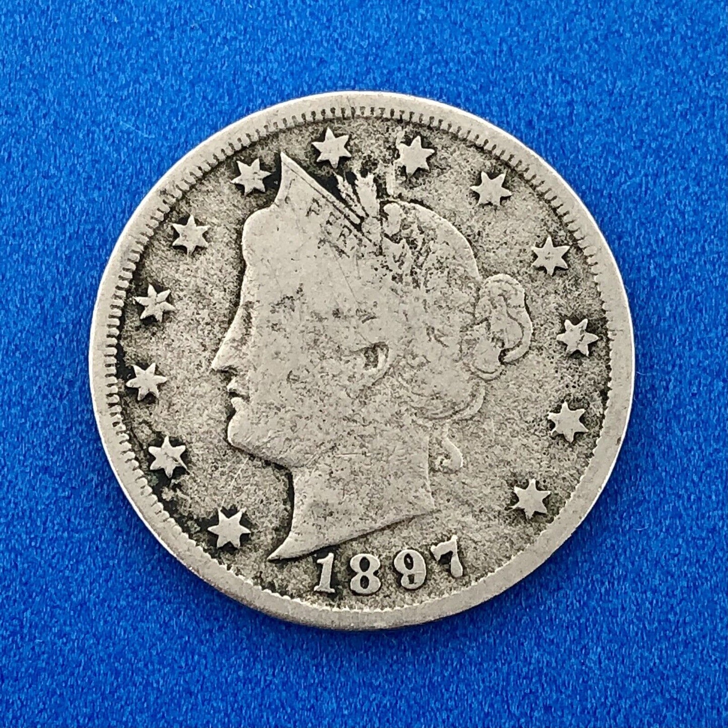 1897 P Liberty Head Nickel Five Cents 5c Better Key Rare Philadelphia Mint Coin