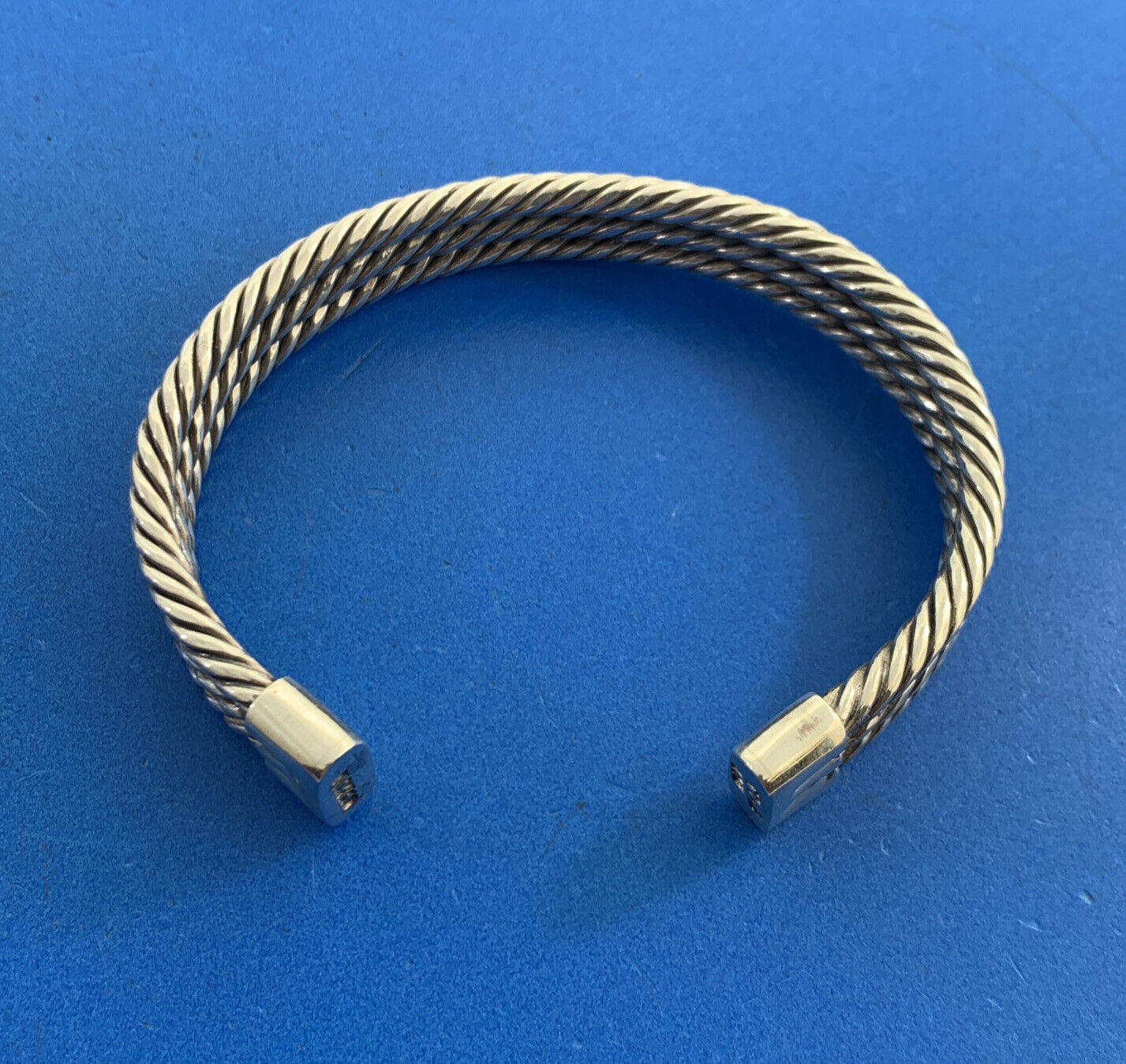 Vintage Taxco 925 Sterling Silver Triple Cable Statement Cuff Bracelet