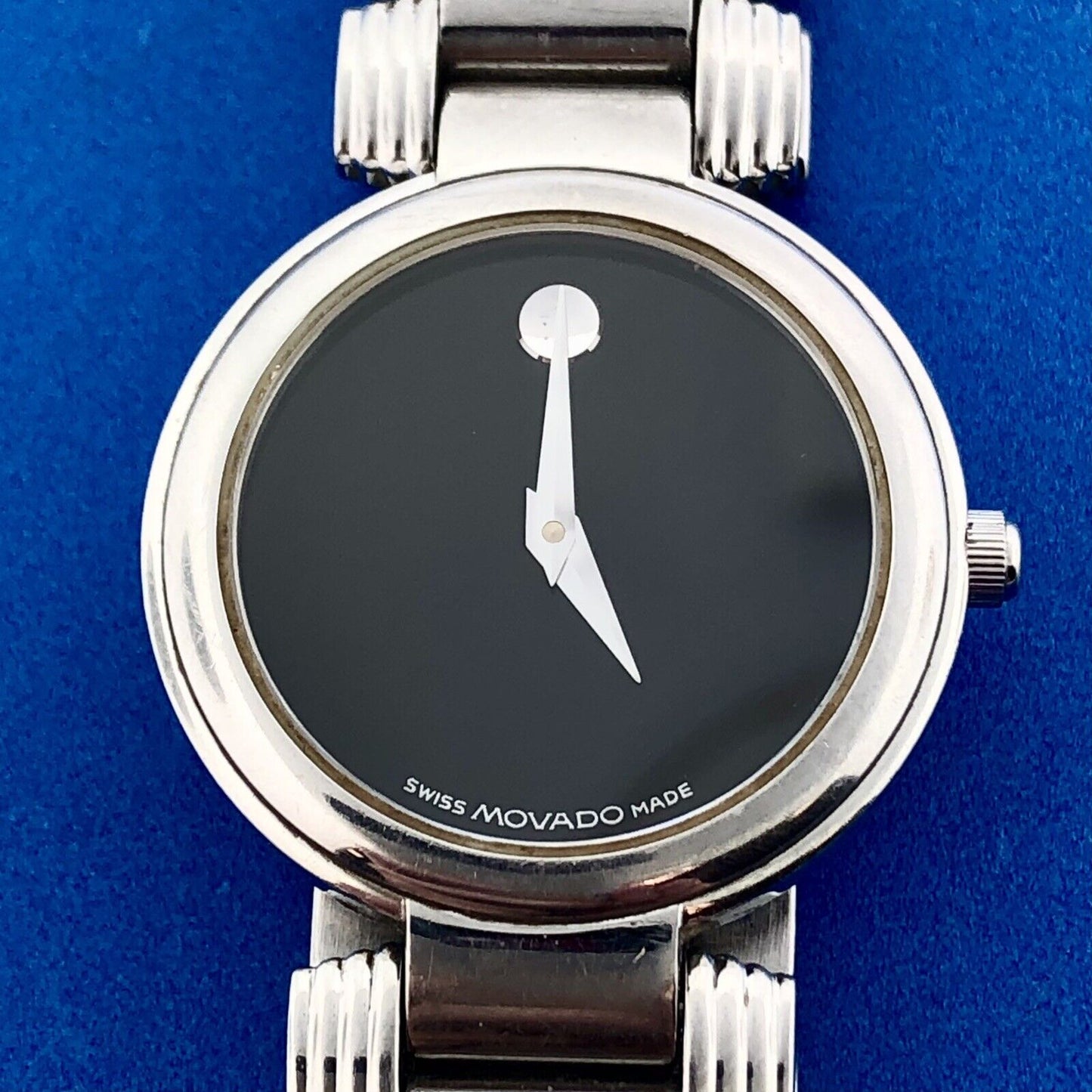 Movado Serenade 84 A1 1844 Strato Black Dial Ladies Stainless Steel Watch