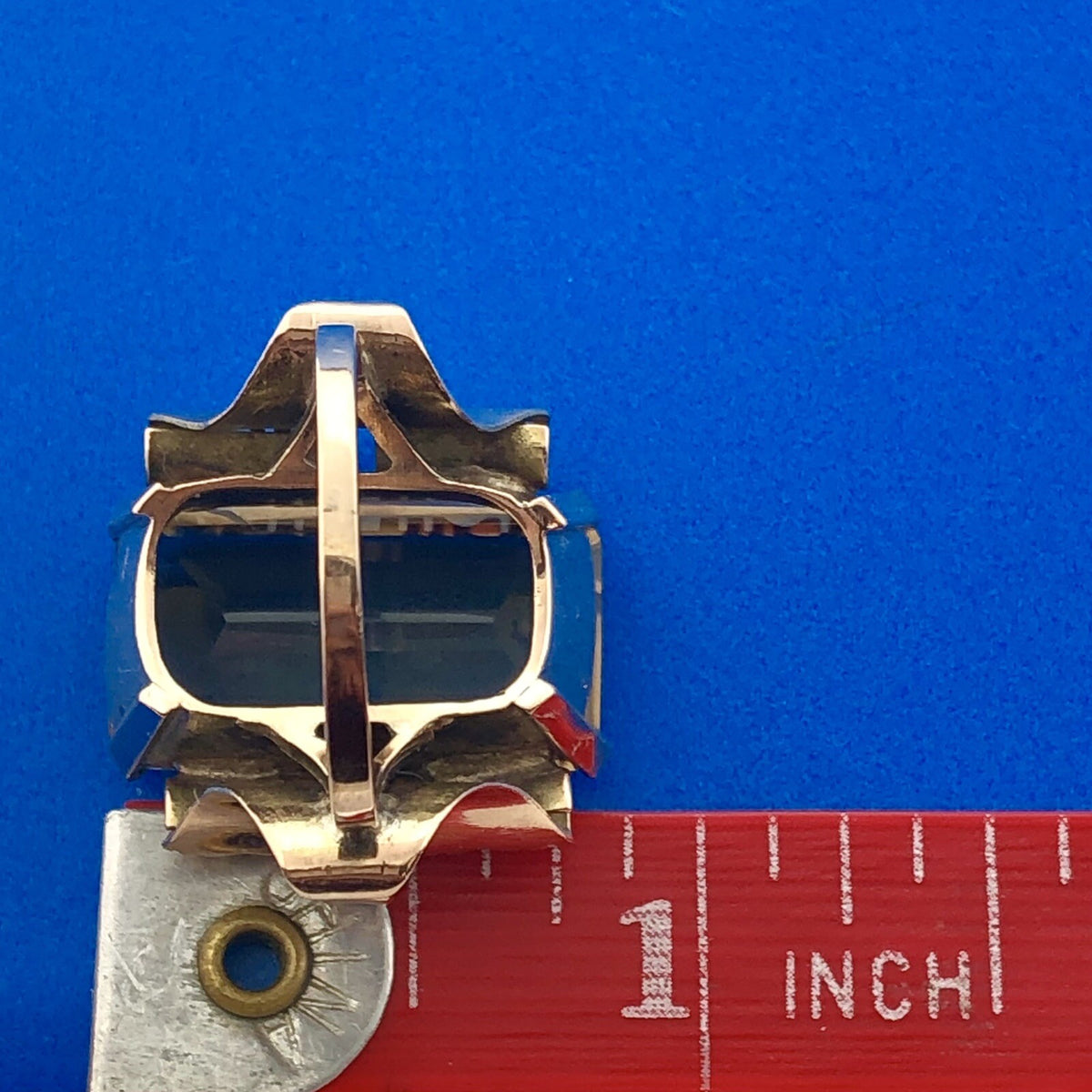 Gorgeous 14k Yellow Gold Honey Topaz Mid Century Cocktail Finger Ring Size 6.75