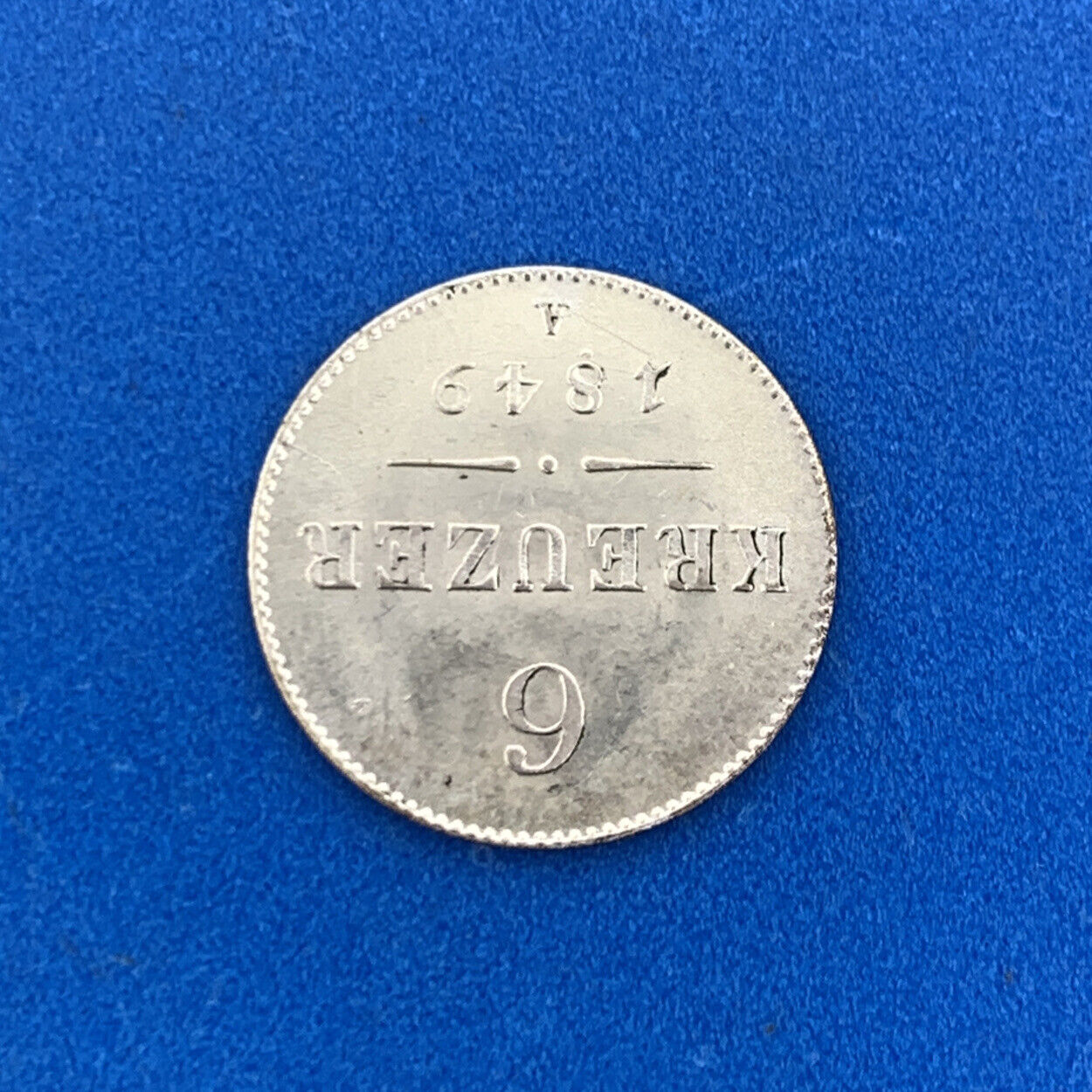 1849 A Austria Billon Silver .4375 Fine 6 Kreuzer Franz Joseph 1 Uncirculated