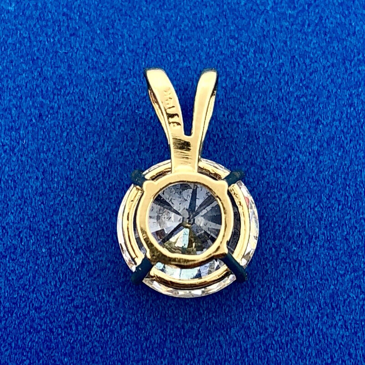 Classic 14K Yellow Gold Solitaire 2 Carat Cubic Zirconia CZ Drop Dangle Pendant