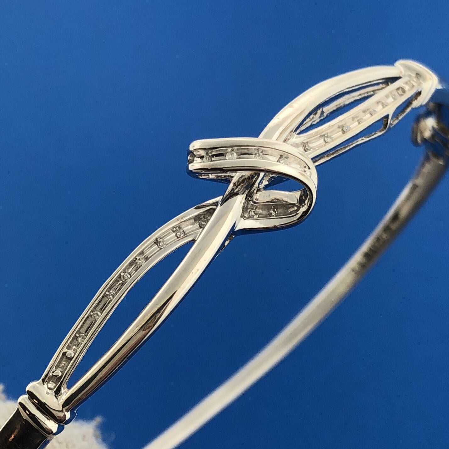 Gordon's Sterling Silver 925 Diamond Bangle Bracelet