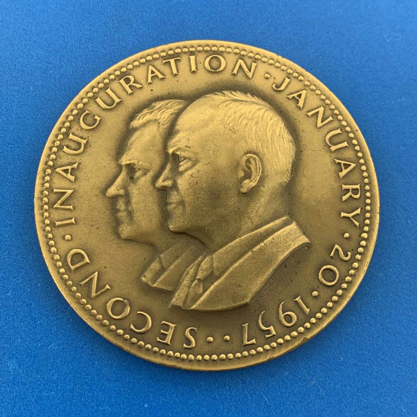 Lot of Two 2 Dwight D. Eisenhower Inauguration Commemorative Bronze Medals