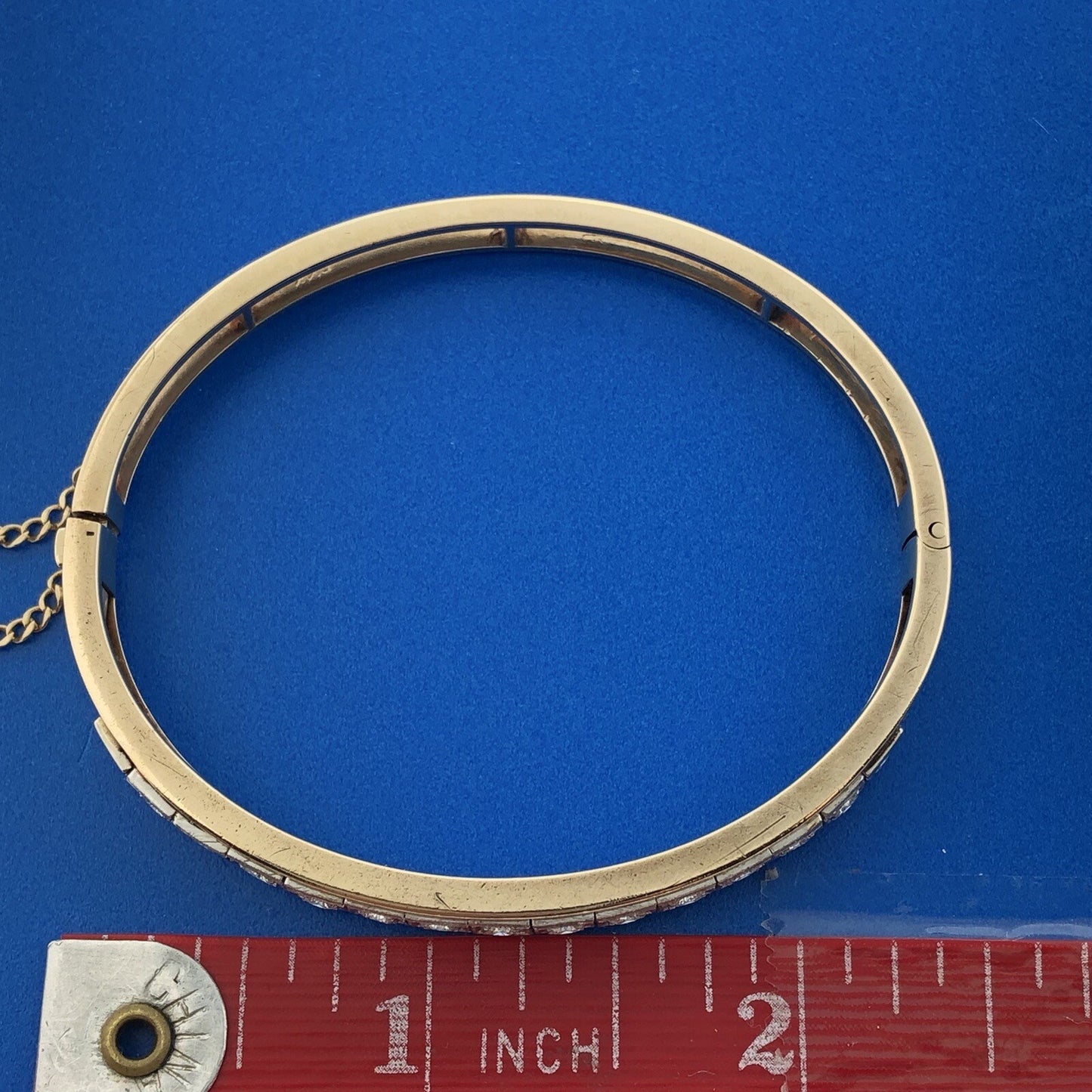 Art Deco Art Nouveaux 14K Yellow White Gold Diamond Ladder Hinged Cuff Bracelet