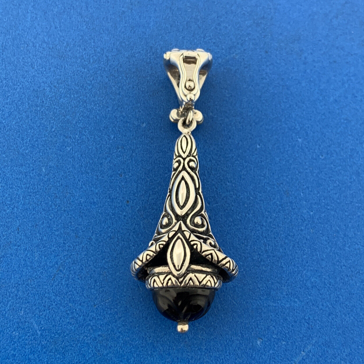Barbara Bixby 925 Sterling Silver 18K Gold Black Onyx Ruby Enhancer Pendant