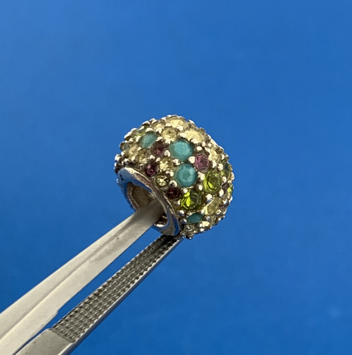 Chamilia Sterling Silver Multi Color Cubic Zirconia Kaleidoscope Bracelet Charm