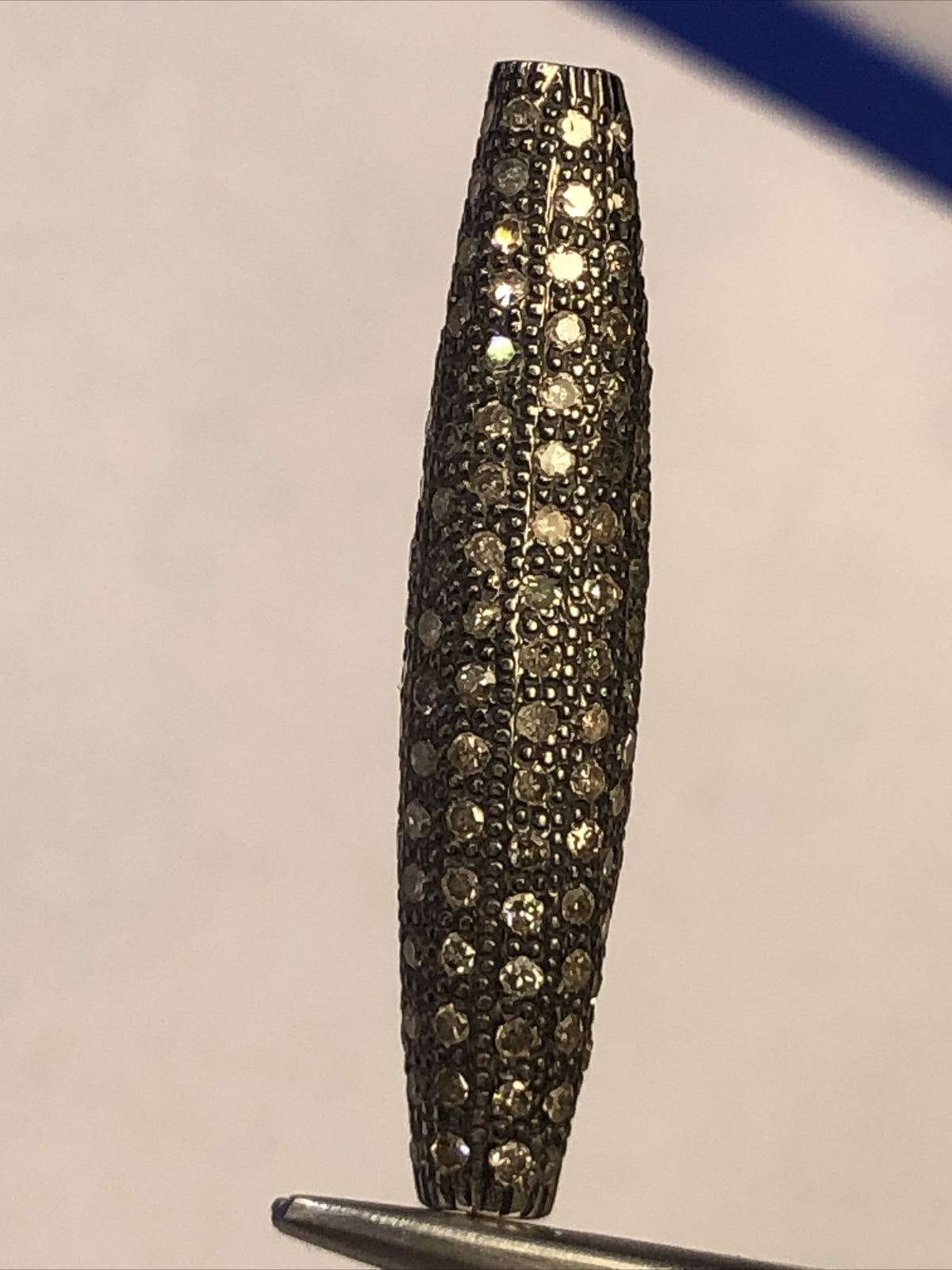 Designer Mignon Faget 925 Sterling Silver Diamond Acanthus Leaf Pendant Necklace