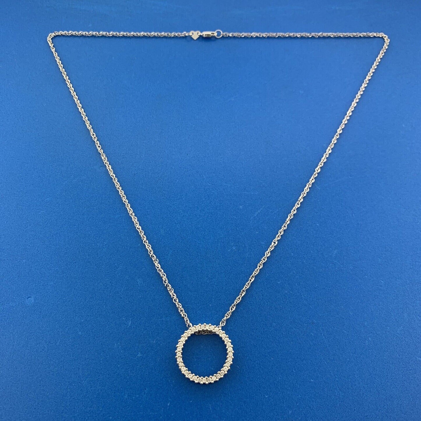 Designer 14K White Gold Diamond Infinity Eternity Anniversary Pendant Necklace