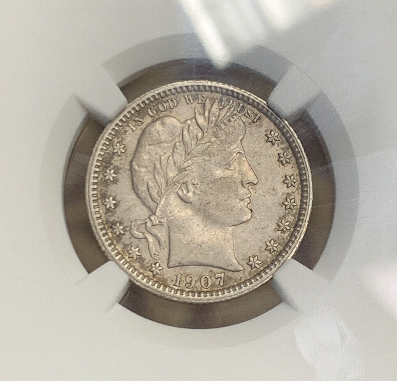 1907 O New Orleans 25c Barber Quarter 90% Silver Au Details NGC Cleaned Coin