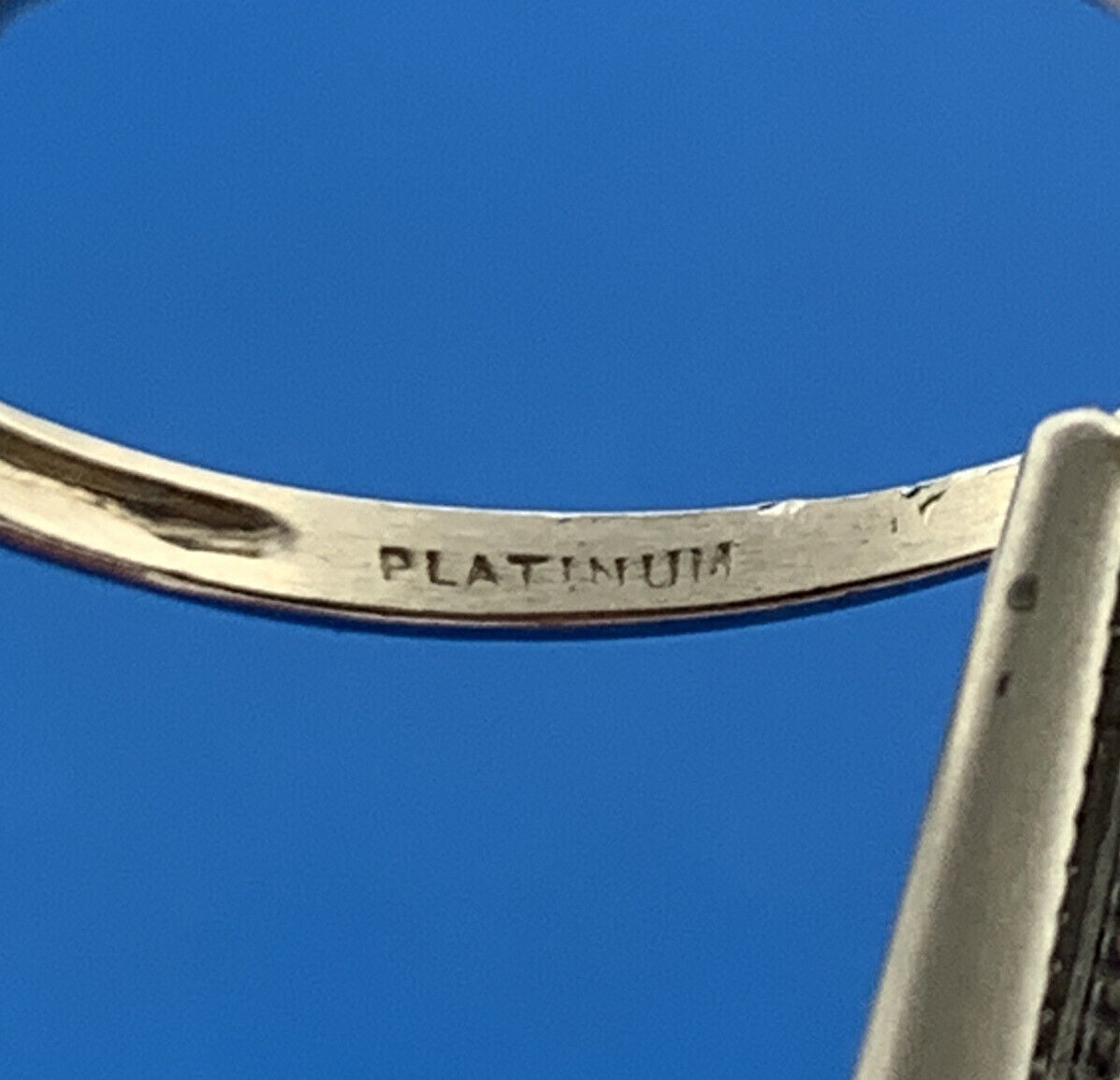 Vintage Platinum Round Diamond Solitaire With Accents Engagement Ring