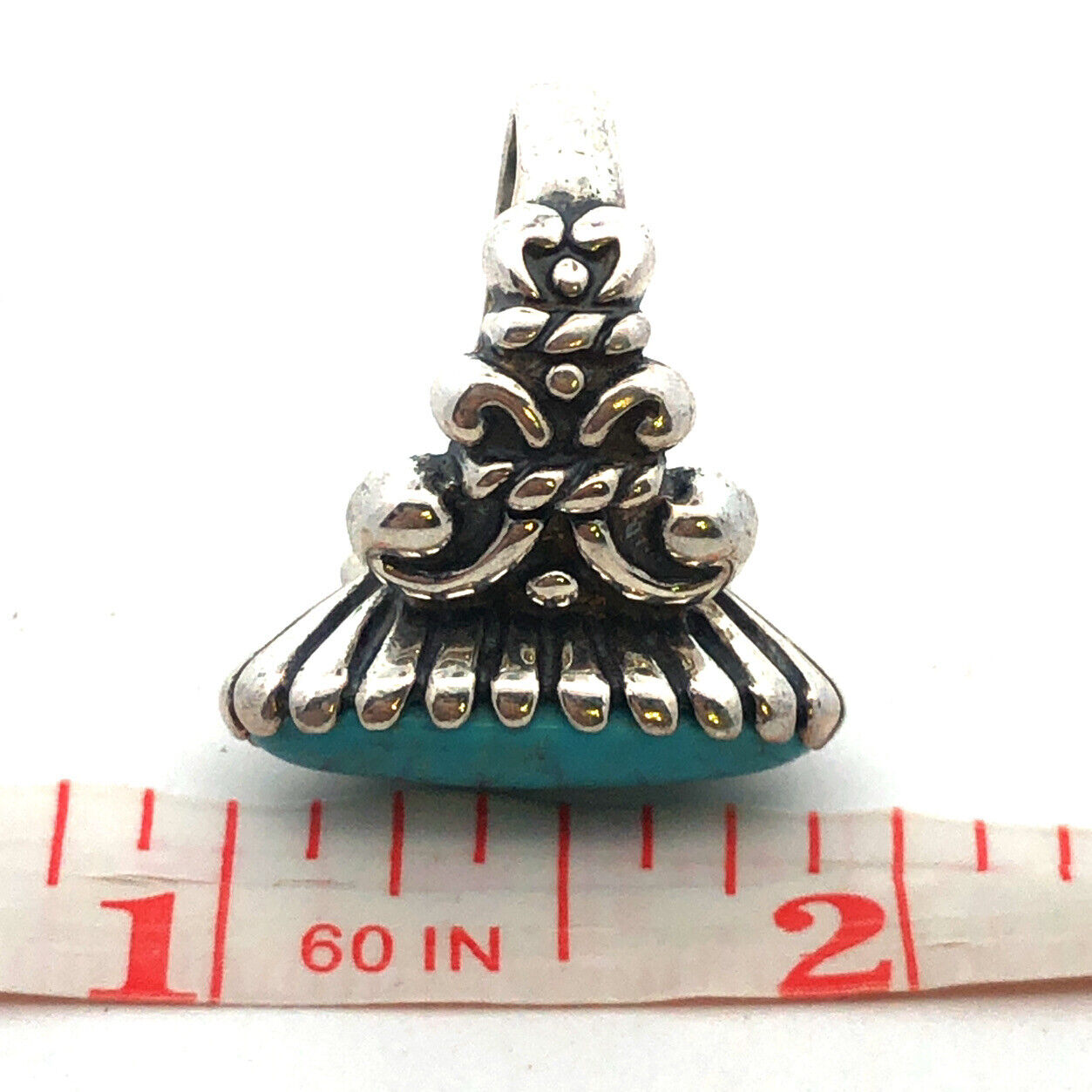 Native American Carolyn Pollack Anglo 925 Sterling Silver Oval Turquoise Ring