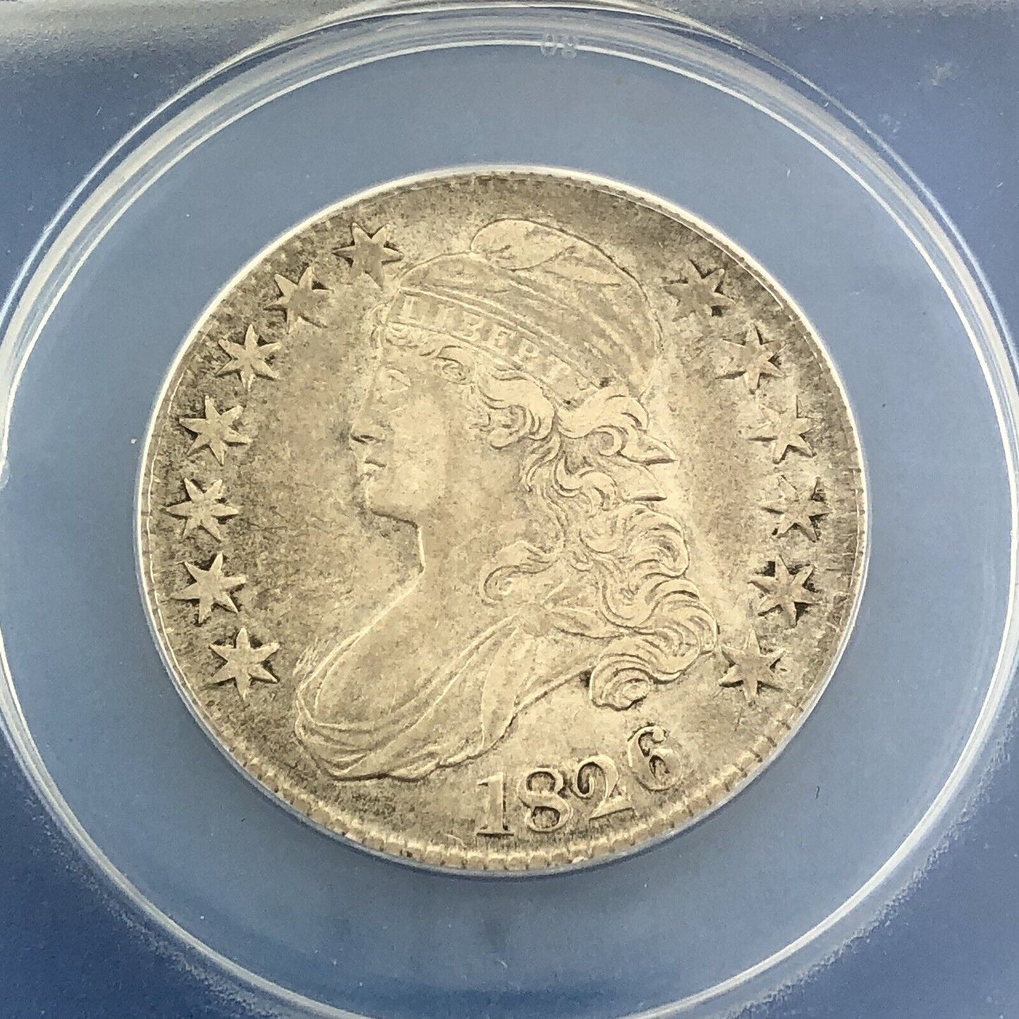 1826 Capped Bust Silver Half Dollar 50c Lettered Edge ANACS EF45 O-110 Coin