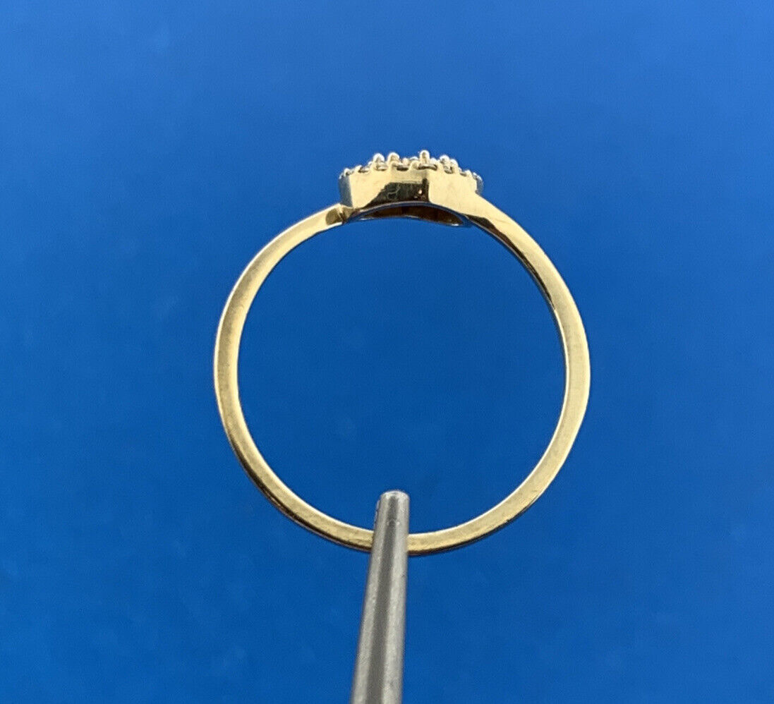 Designer FineRock 10K Yellow Gold Diamond Sweetheart Love Heart Bypass Ring