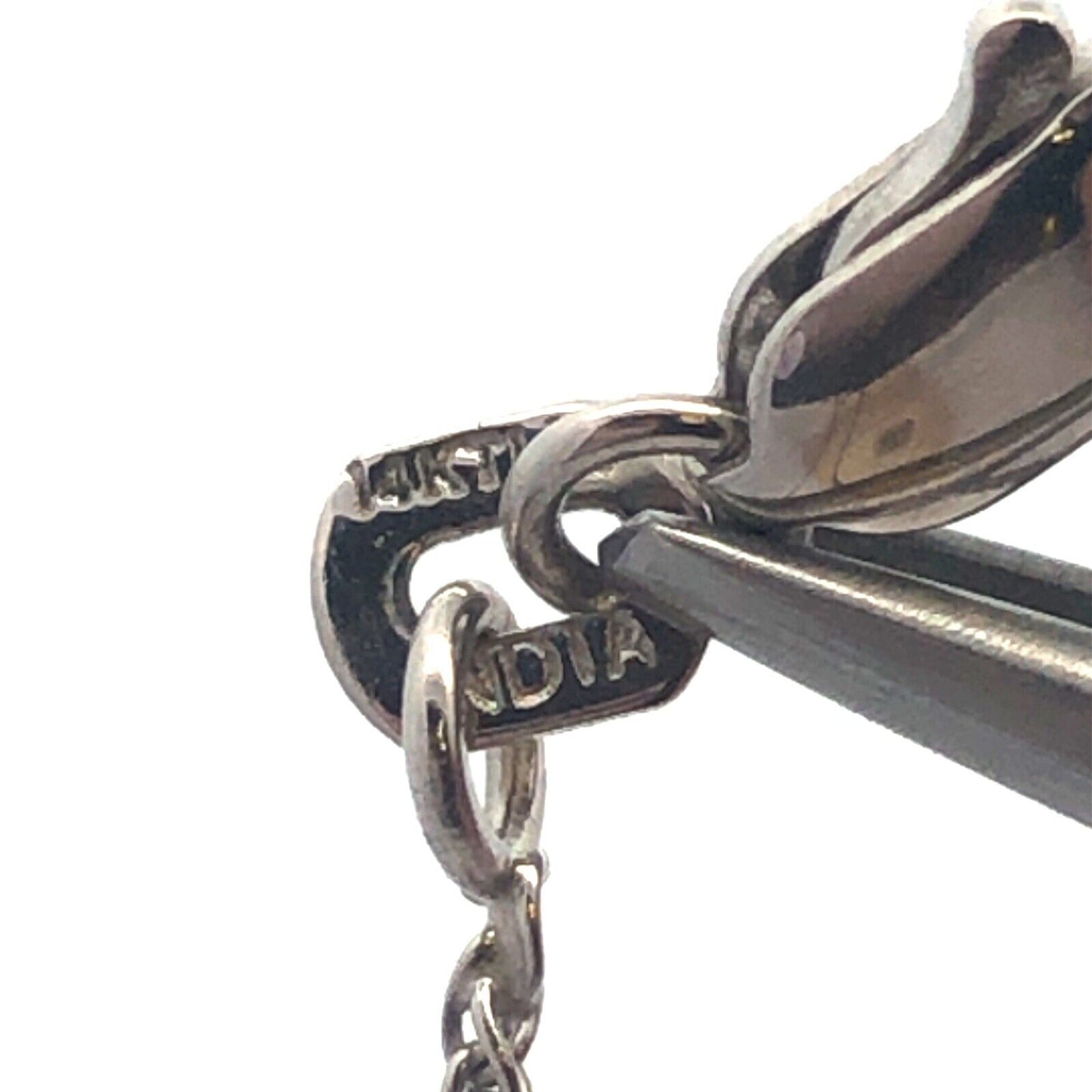 14K Solid White Gold Round Wheat Chain Necklace 18"