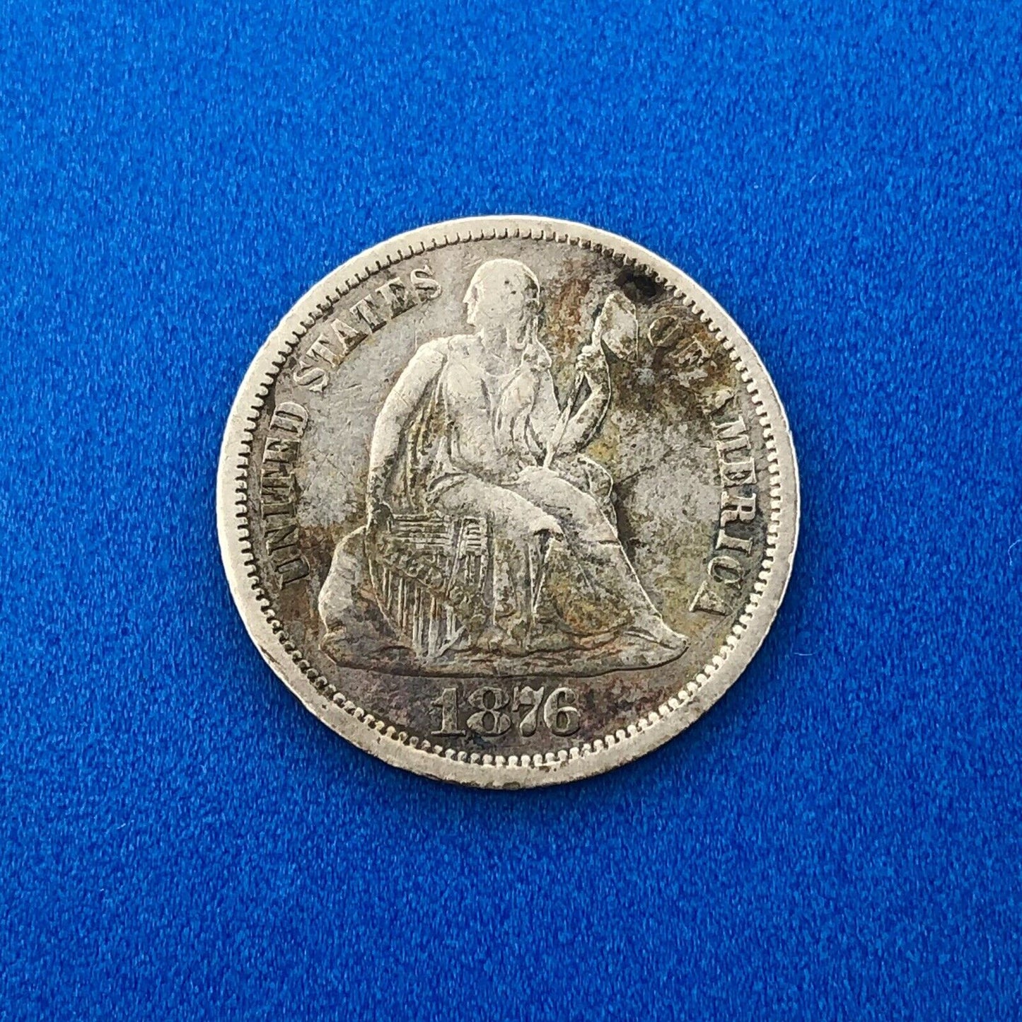 1876 P Seated Liberty Silver Dime No Motto Stars Or Arrows Nice Type Coin