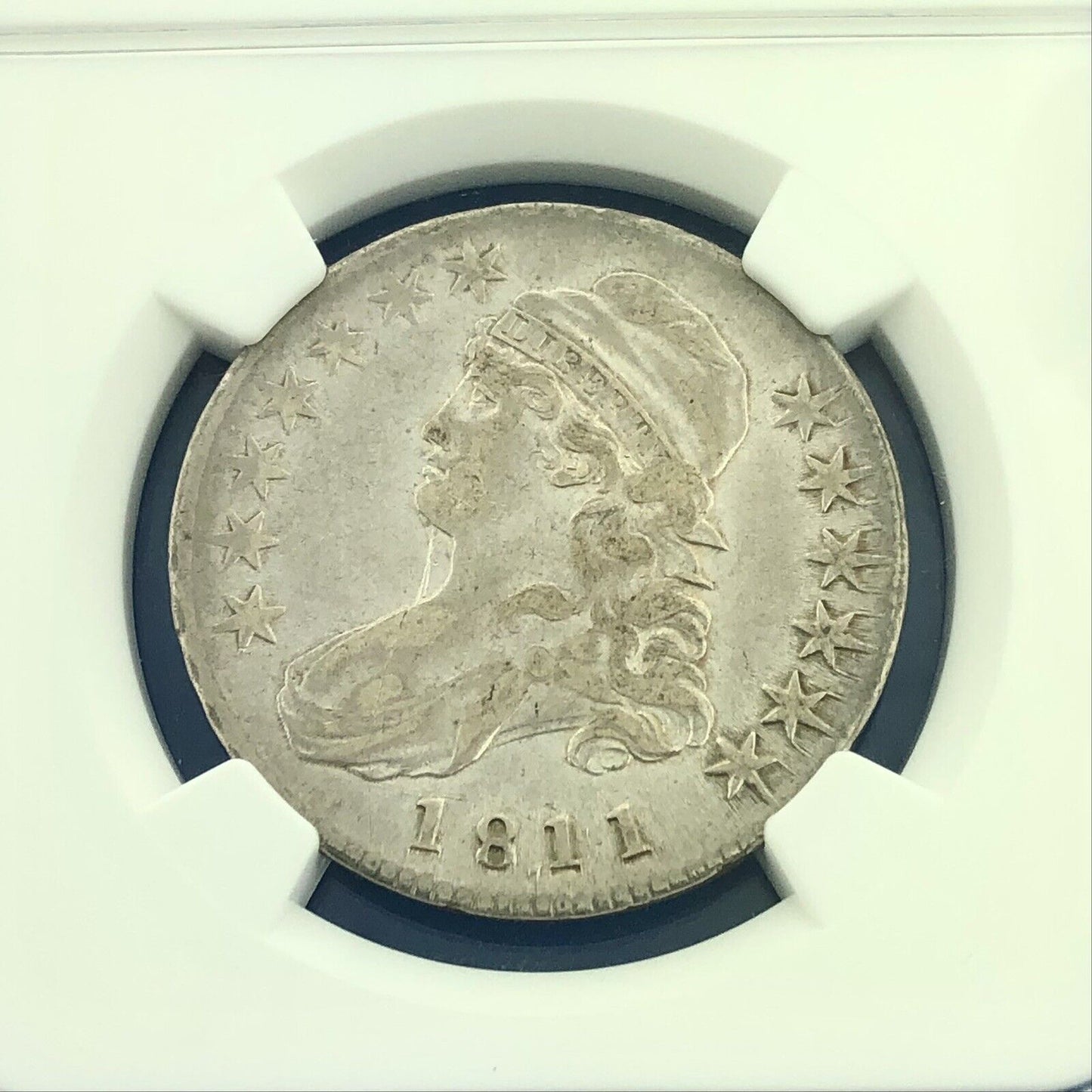 1811/10 Capped Bust Silver Half Dollar 50c Lettered Edge NGC XF Details Coin