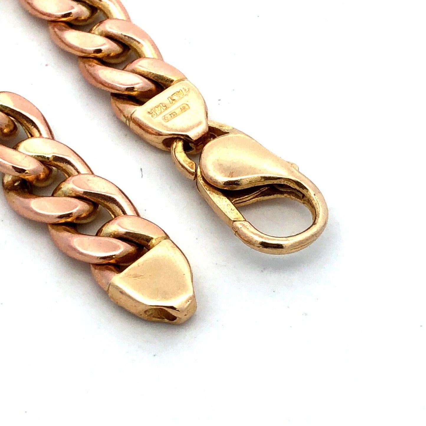 Designer AR Italy 14K Yellow Gold Cuban Link Chain Bracelet