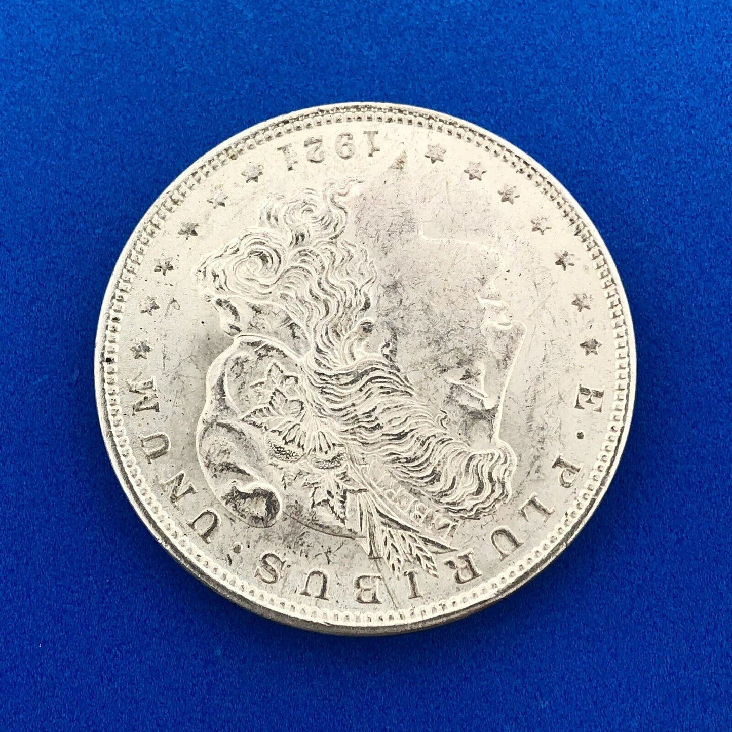 1921 P Morgan Silver Dollar $1 Last Year Issue Philadelphia Mint Coin White BU