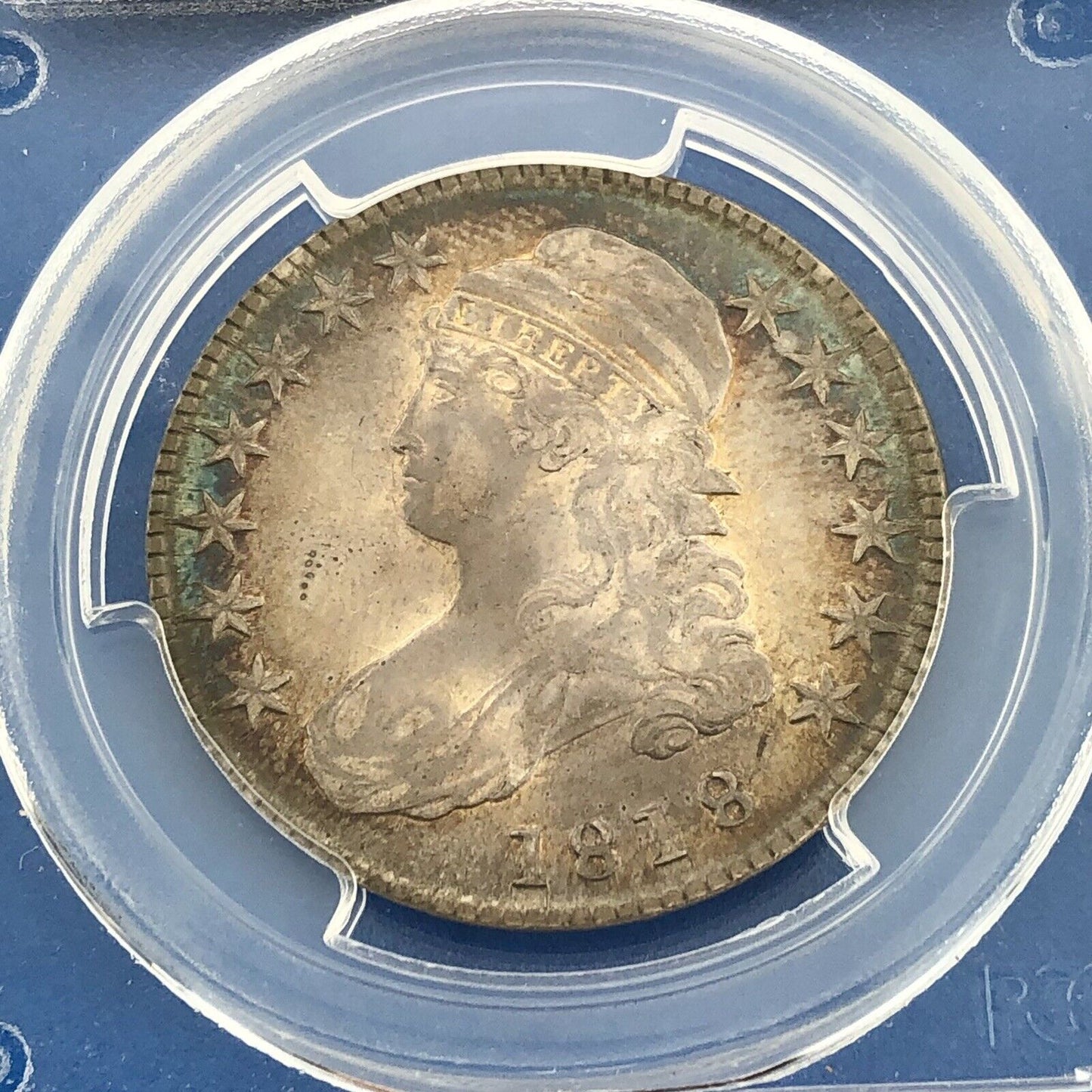 1818 Capped Bust Silver Half Dollar 50c Lettered Edge PCGS Genuine AU Details