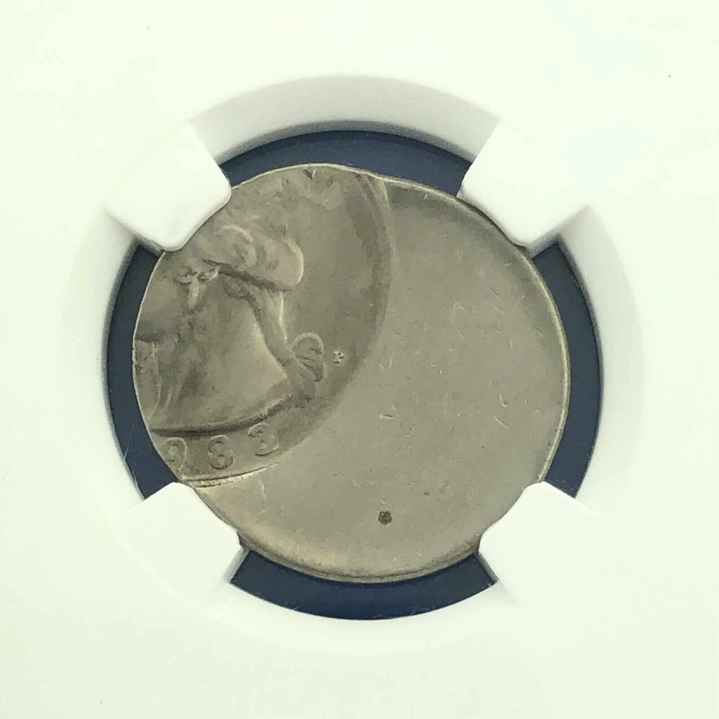 1983 P Washington Clad Quarter Mint Error Struck 50% Off Center NGC MS62