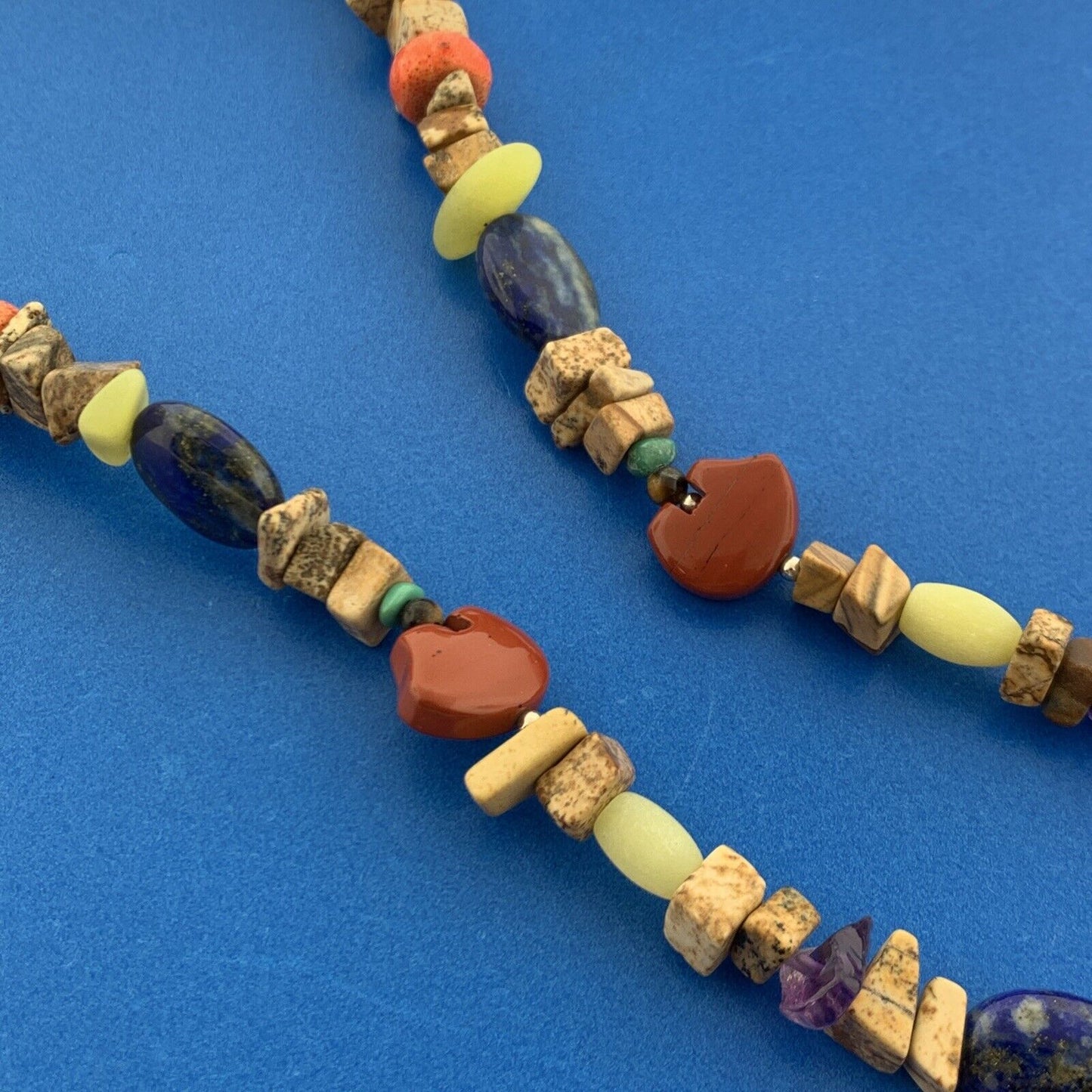 Designer Carolyn Pollack Sterling Silver 925 Multi-Gemstone 21" Strand Necklace