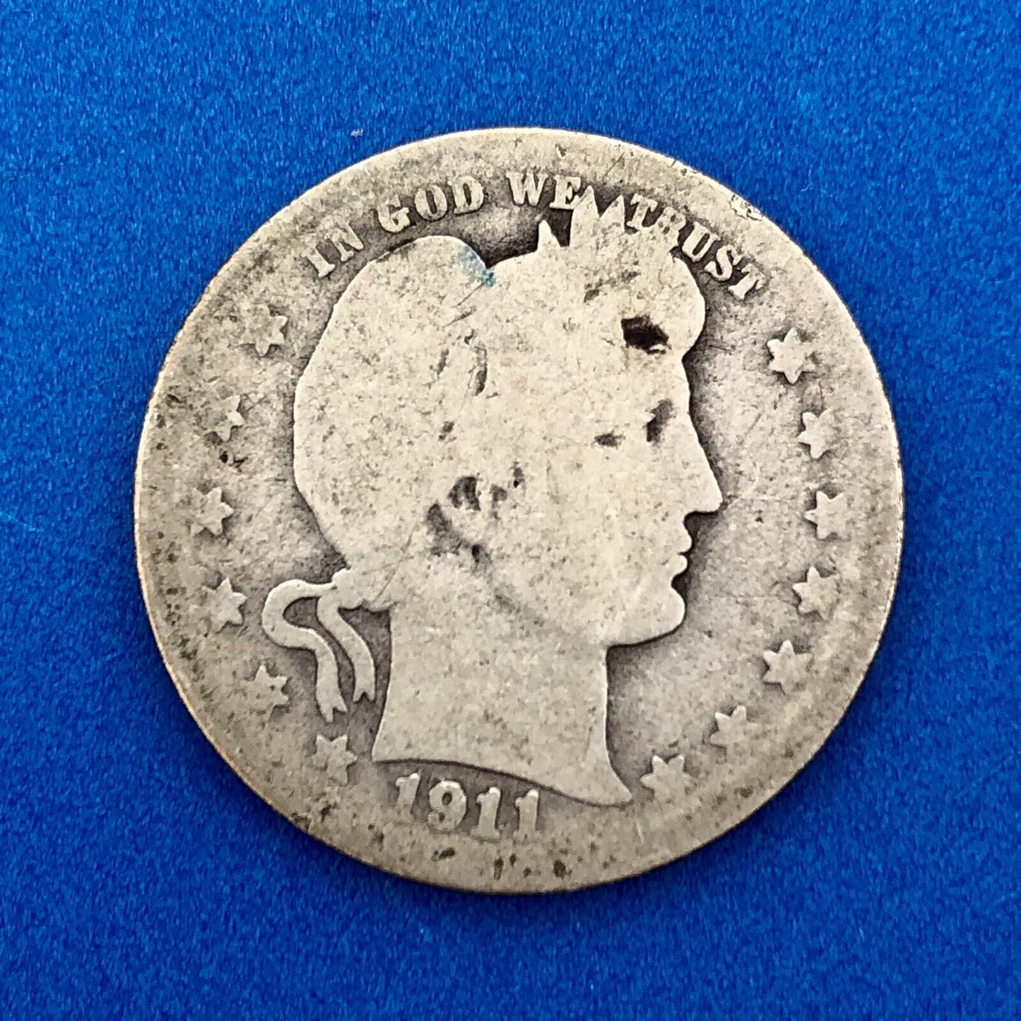 1911 D Silver Barber Quarter Better Key Date Denver Coin Rare Scarce