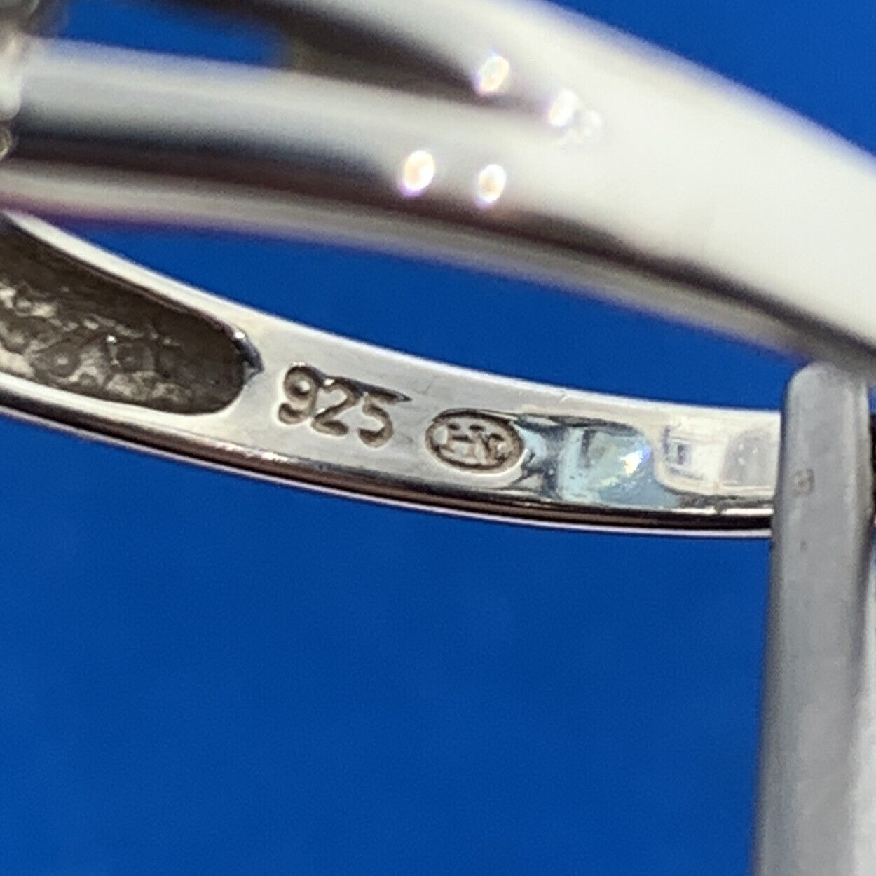 Sterling Silver 925 Blue Topaz Cubic Zirconia Accent Statement Ring