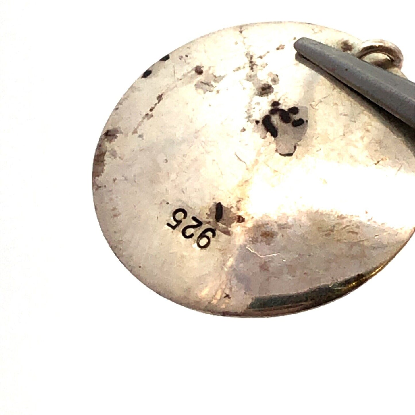 Vintage 925 Sterling Silver Round Textured Modernist Hook Dangle Earrings