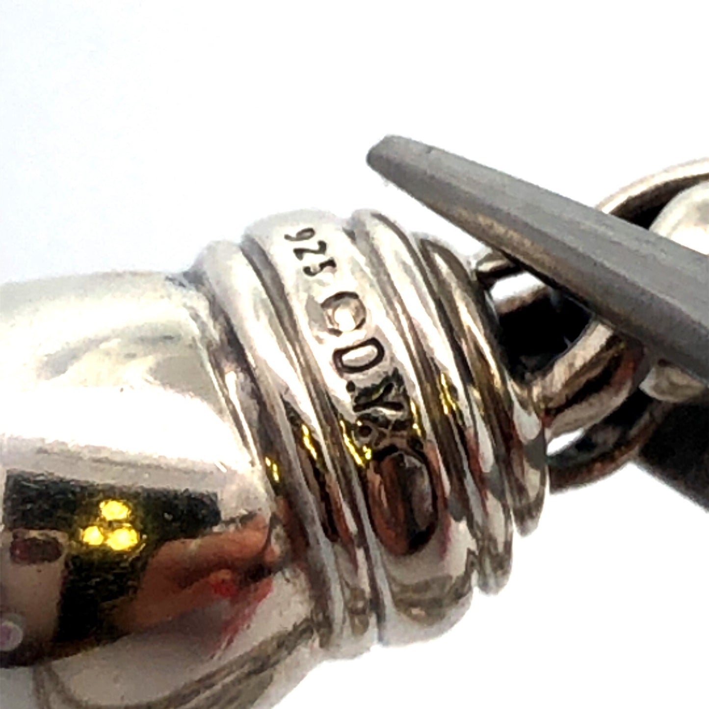 Retired David Yurman 925 Sterling Silver Diamond Quatrefoil Lariat Necklace